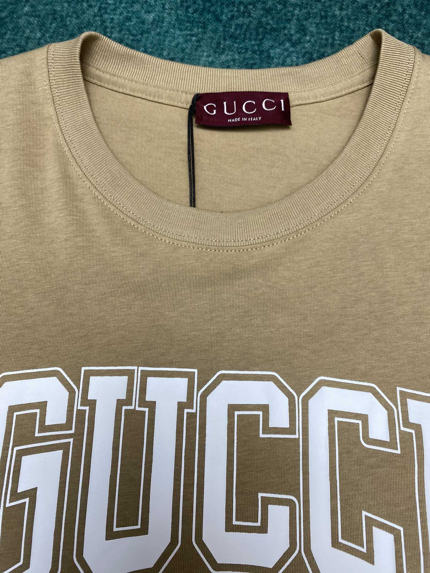 Bagsaaa Gvc*1 Cotton Jersey Printed T-Shirt Beige