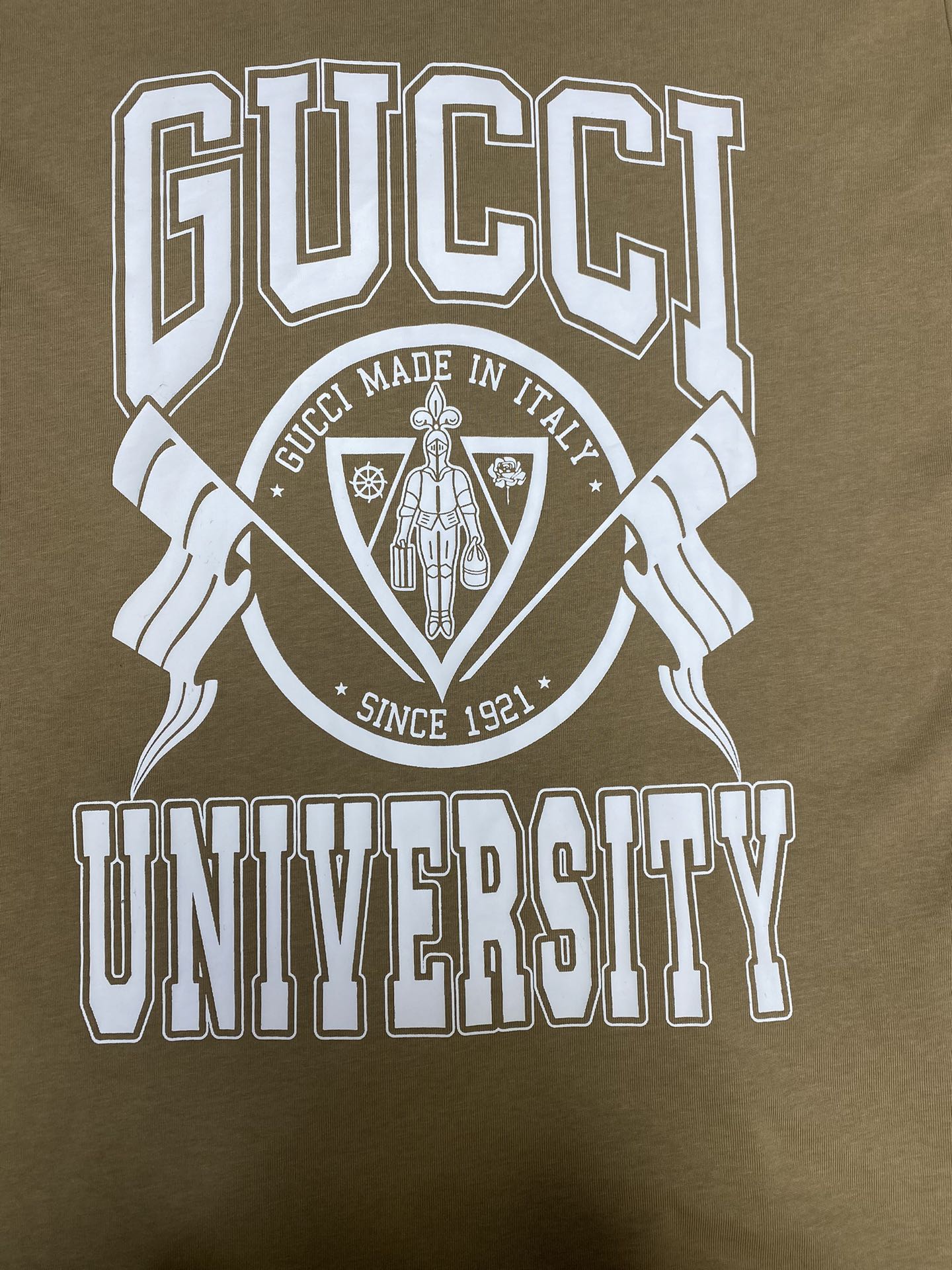 Bagsaaa Gvc*1 Cotton Jersey Printed T-Shirt Beige