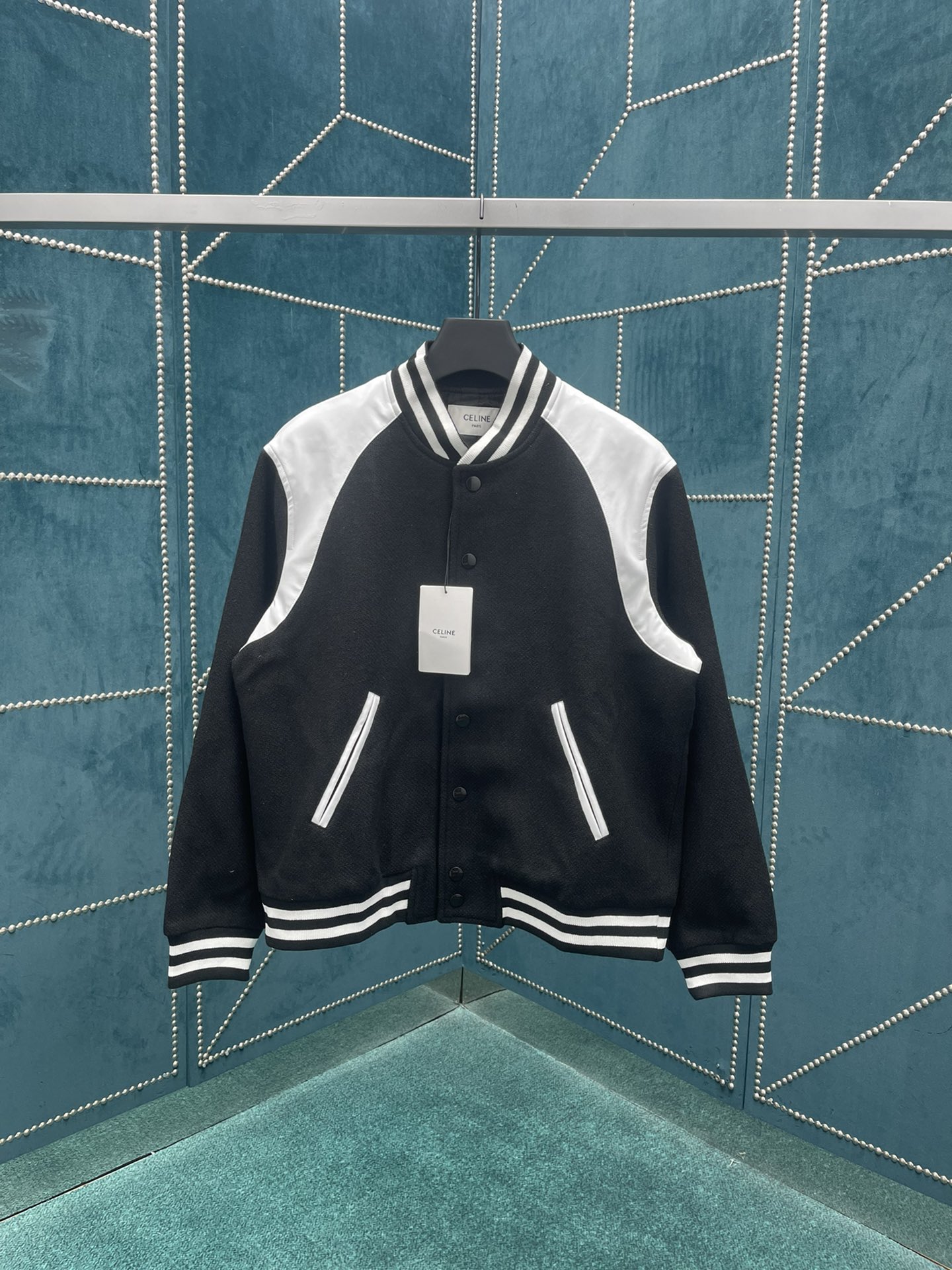 Bagsaaa Ce1i*e Classic Teddy Jacket In Textured Wool Black