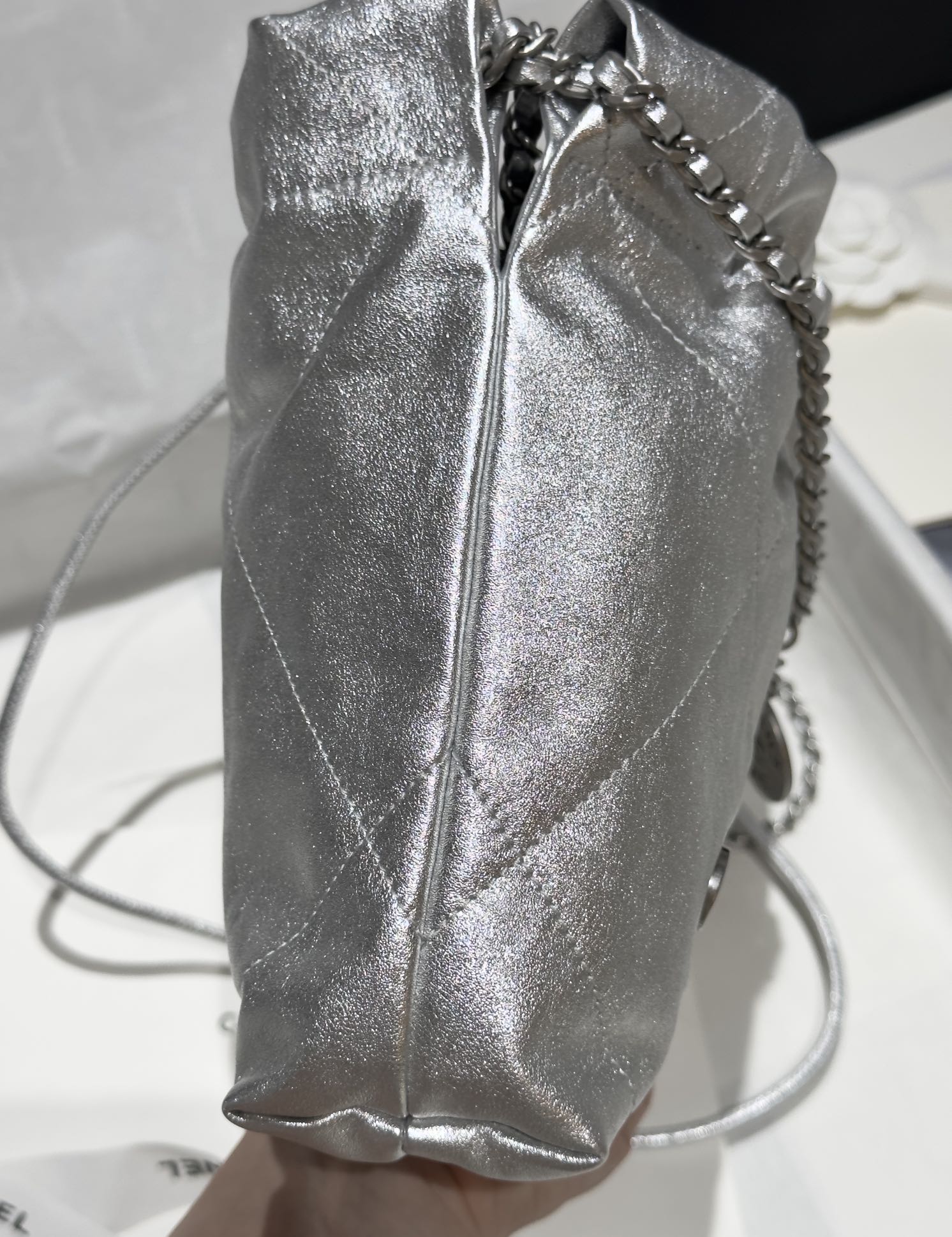 Bagsaaa Ch**el 22 Mini Handbag Silver - 19x20x6cm