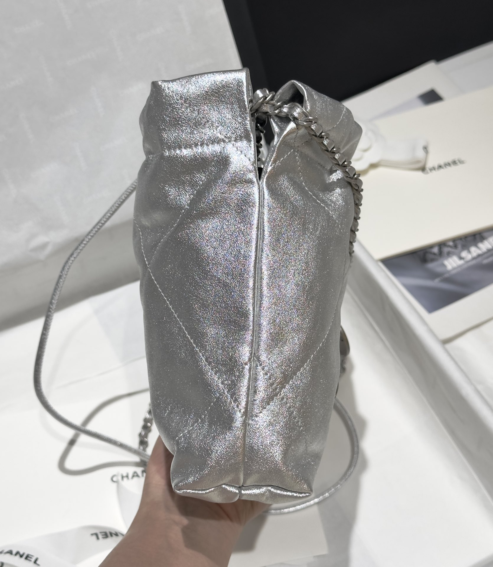Bagsaaa Ch**el 22 Mini Handbag Silver - 19x20x6cm