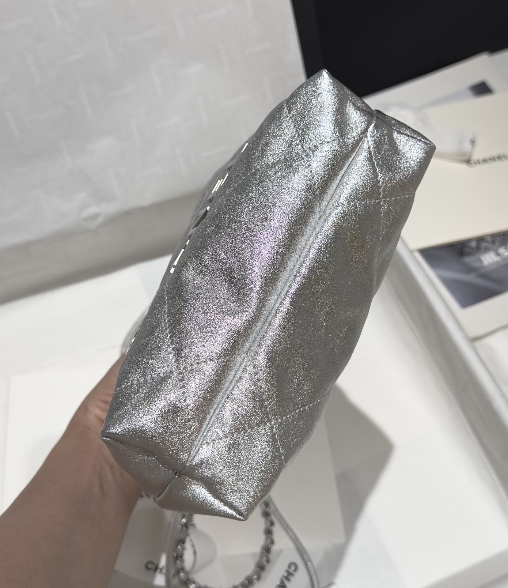 Bagsaaa Ch**el 22 Mini Handbag Silver - 19x20x6cm