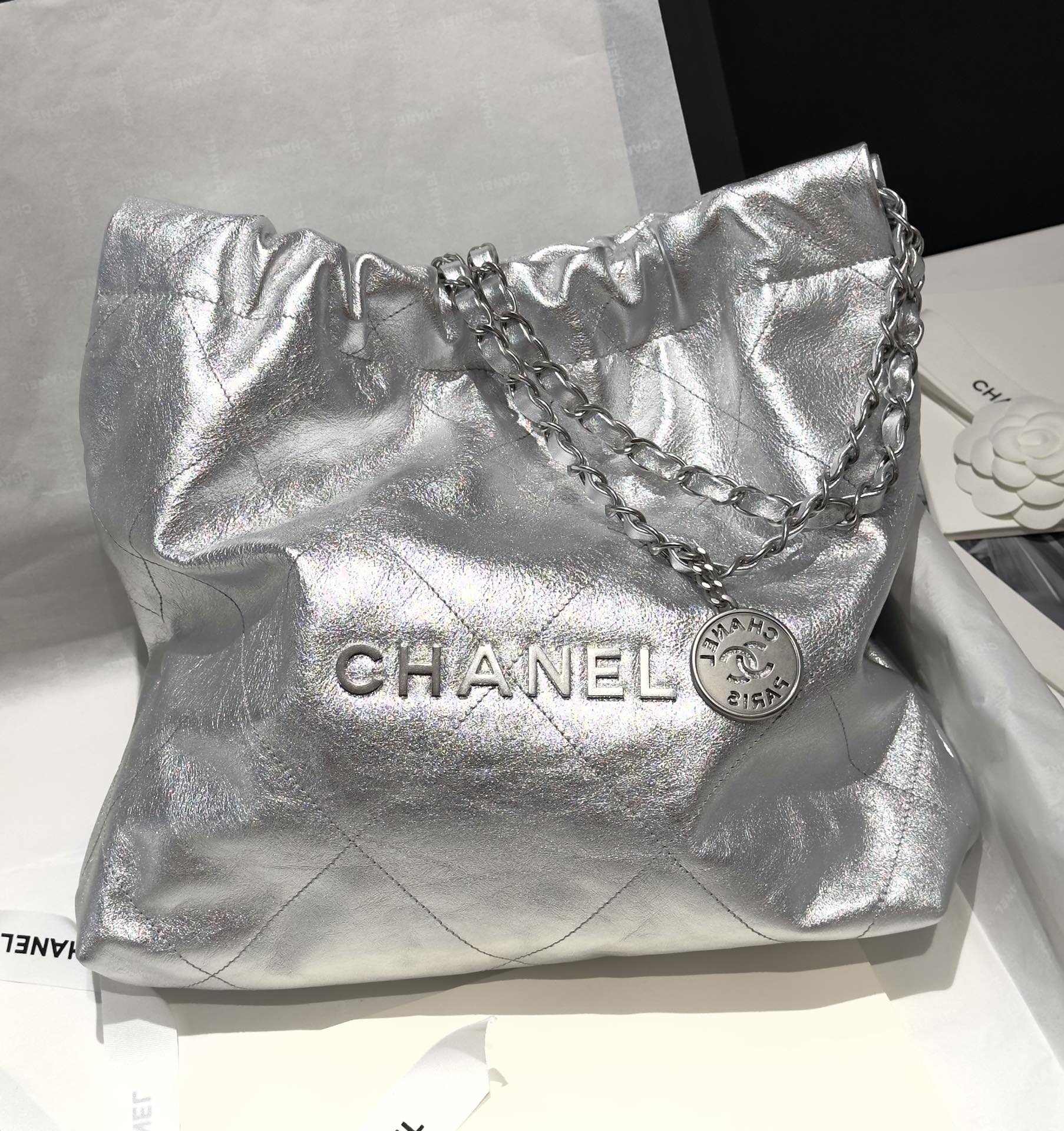 Bagsaaa Ch**el 22 Handbag Silver