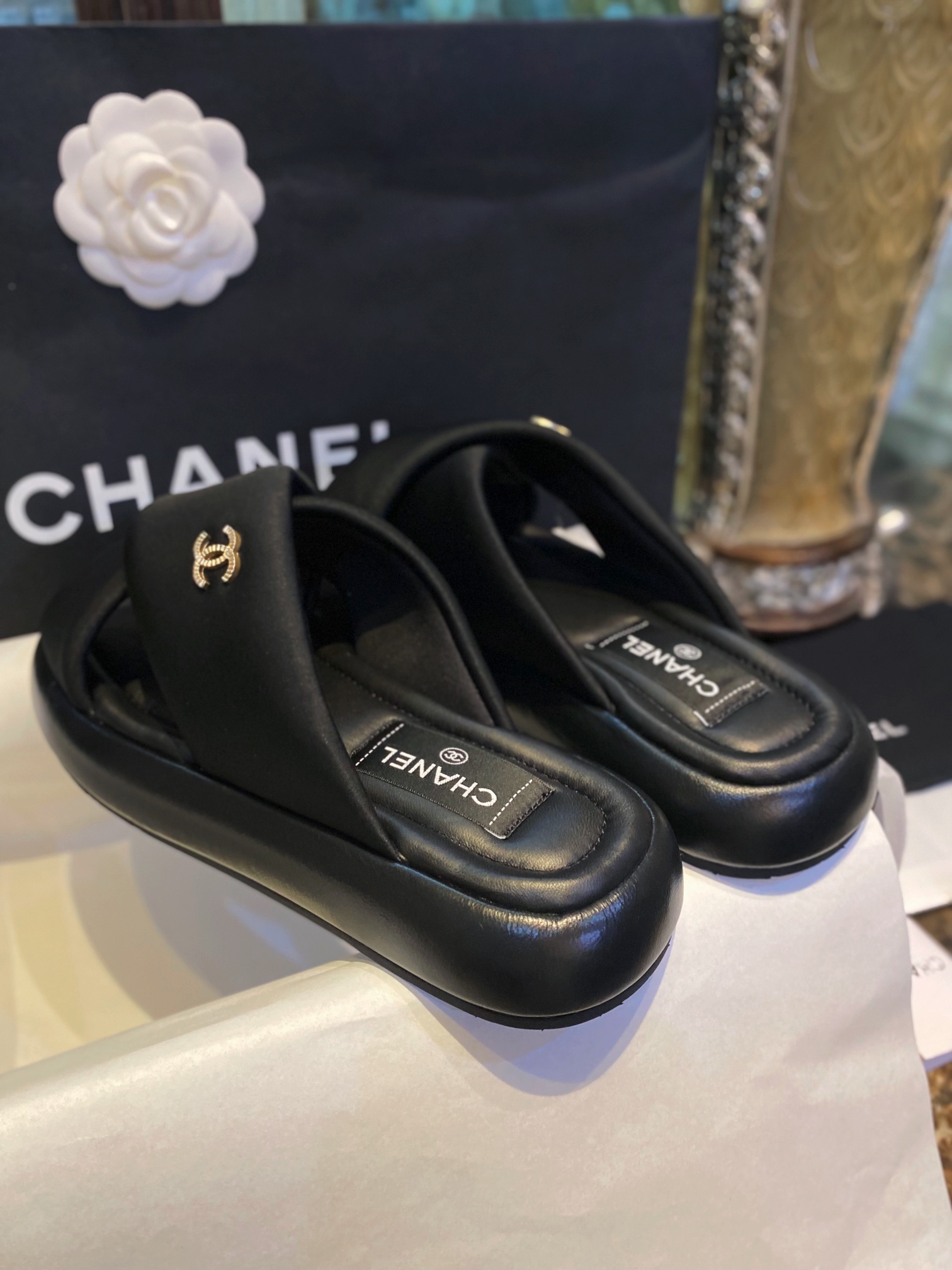 Bagsaaa Ch**el Black Sandals 01