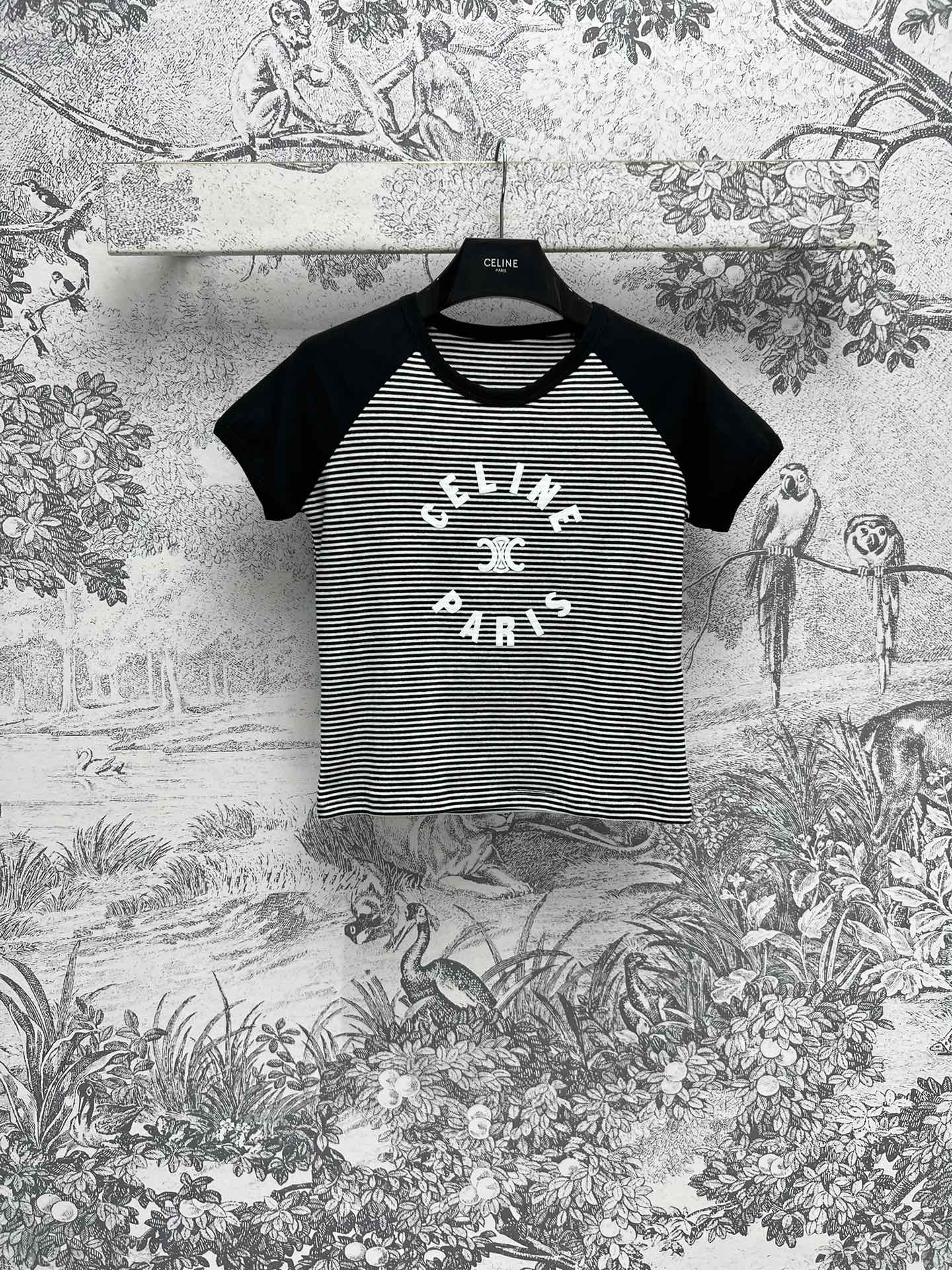 Bagsaaa Ce1i*e Triomphe T-Shirt In Cotton Jersey Black & White