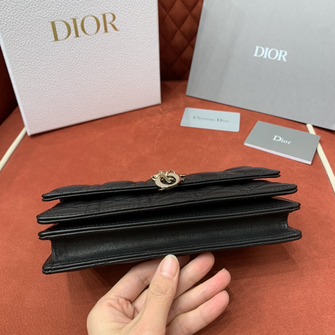 Bagsaaa My D10r Mini Bag Black Cannage Lambskin - 21 x 11.5 x 4.5 cm