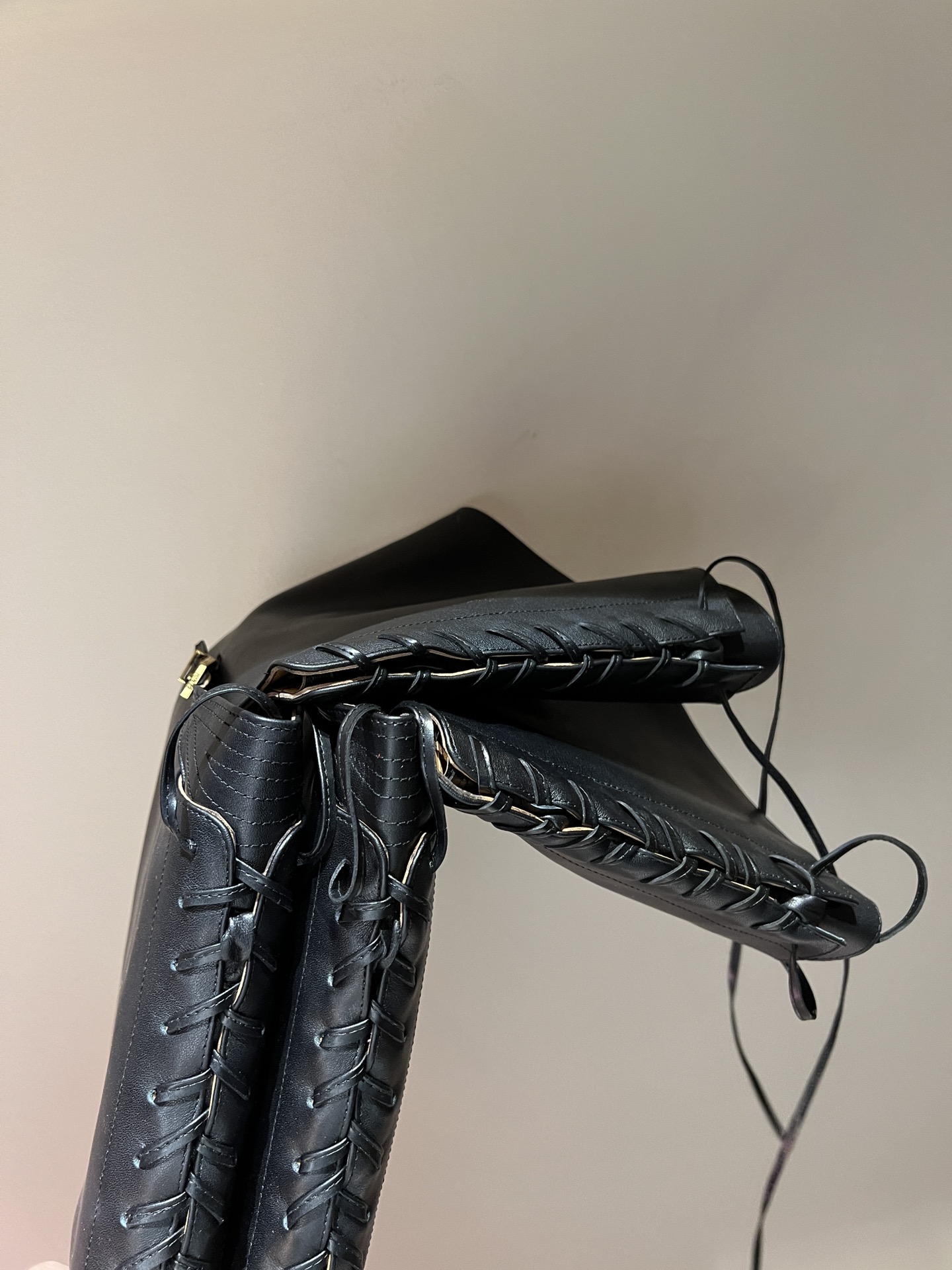 Bagsaaa F**di Black leather high-heeled boots