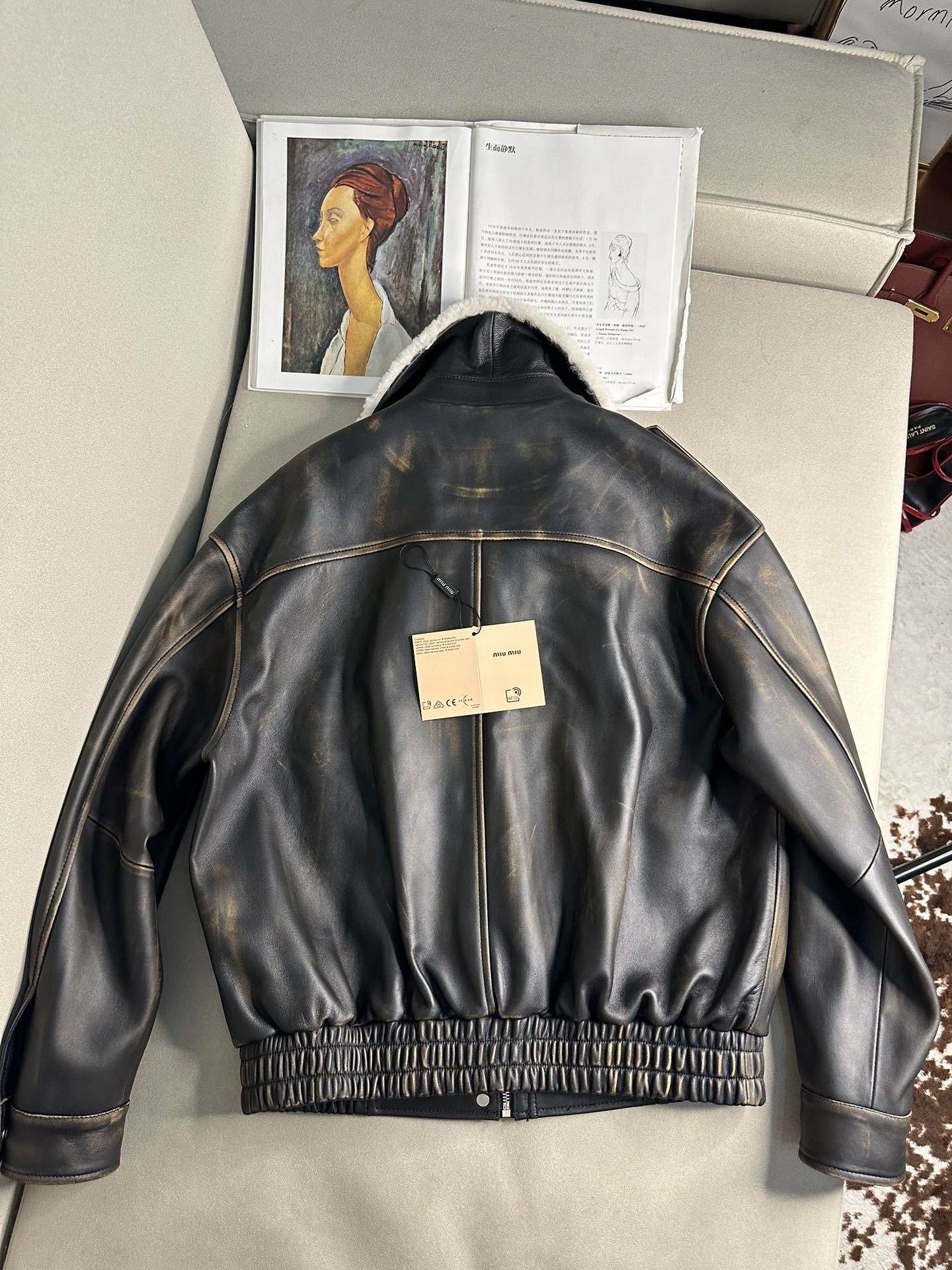 Bagsaaa M1um1u Leather Jacket