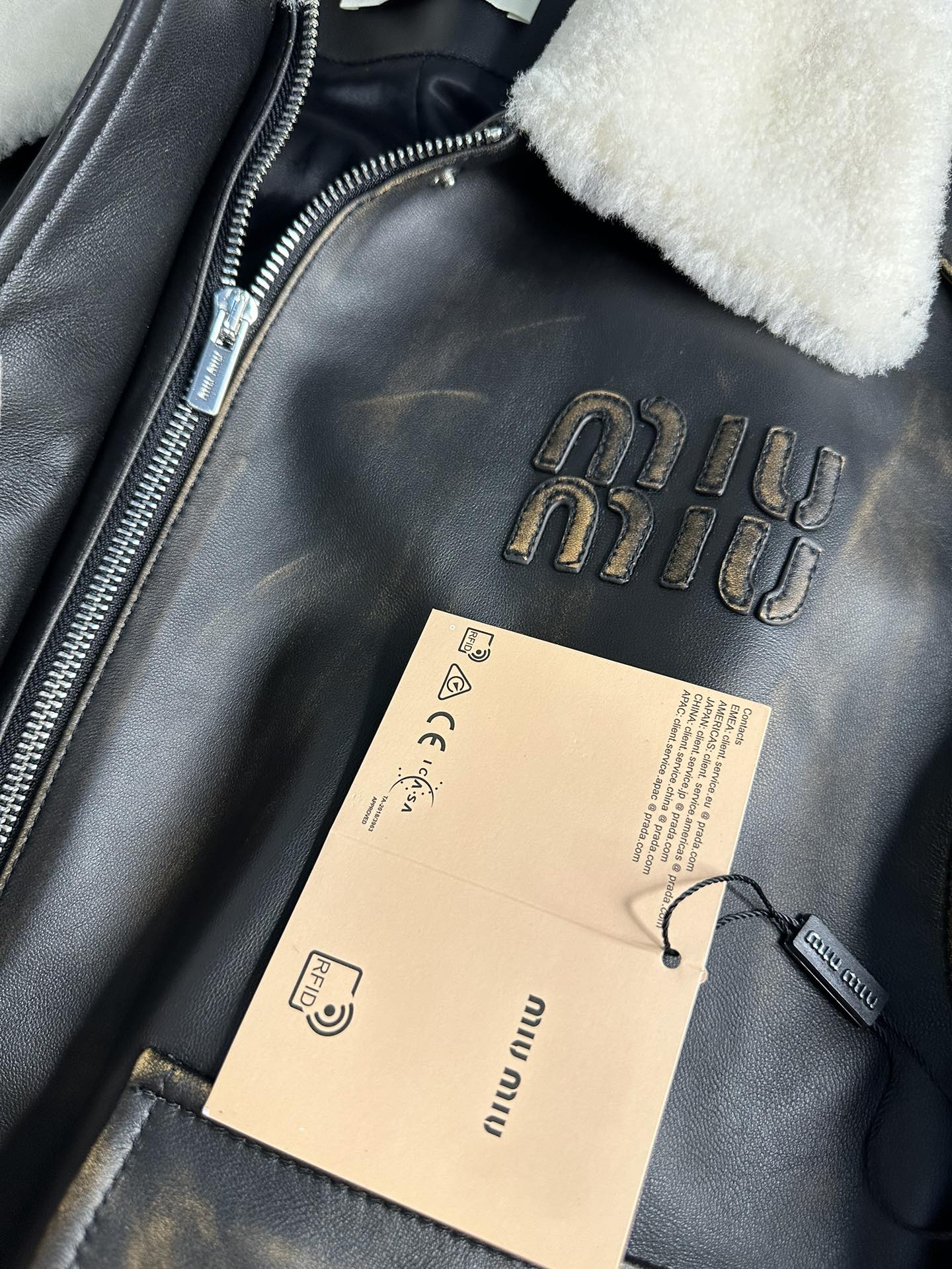 Bagsaaa M1um1u Leather Jacket