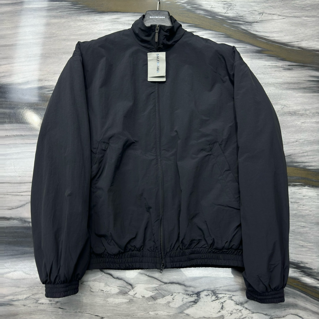 Bagsaaa Ba1en*iaga DIY Metal Tracksuit Jacket in black techno poplin