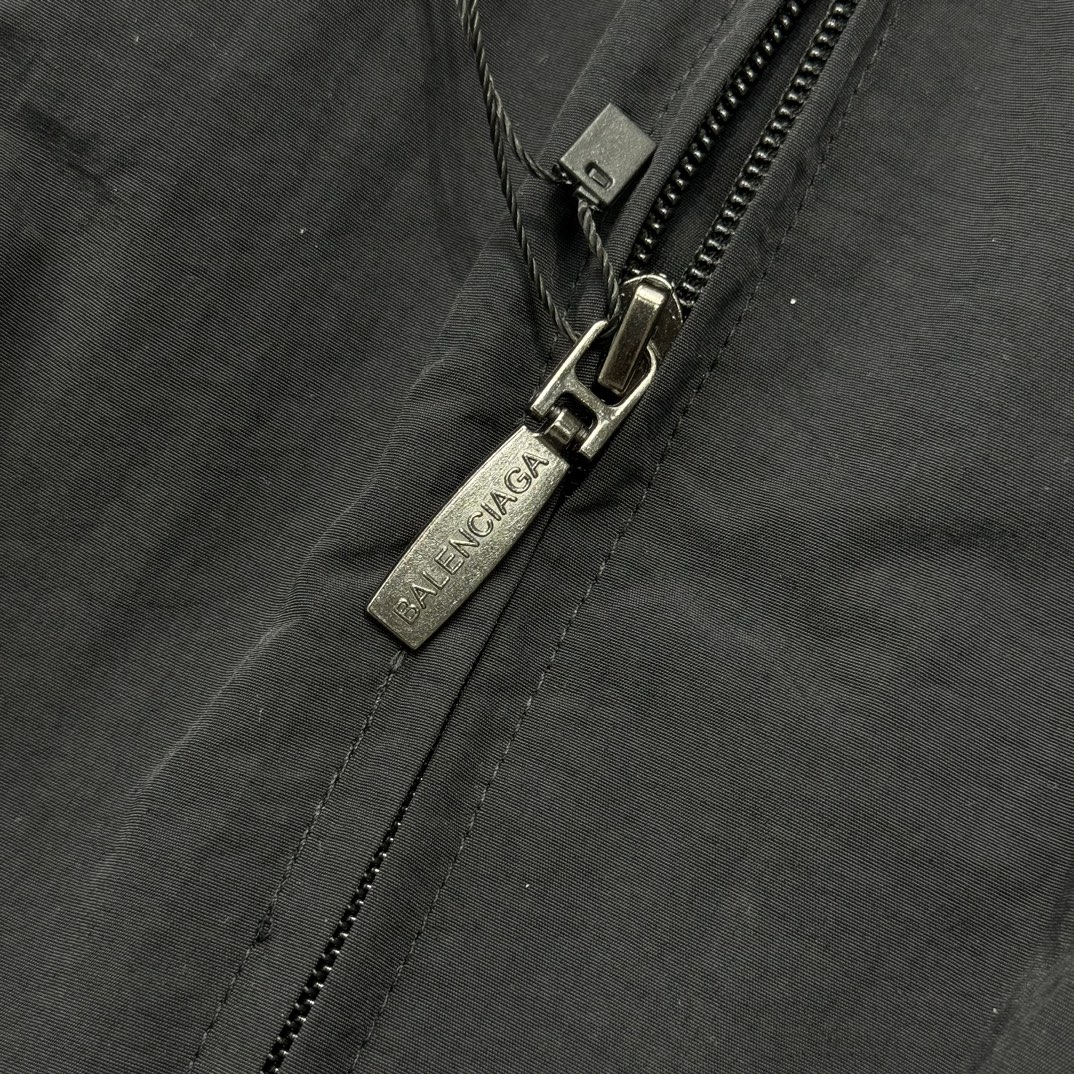 Bagsaaa Ba1en*iaga DIY Metal Tracksuit Jacket in black techno poplin