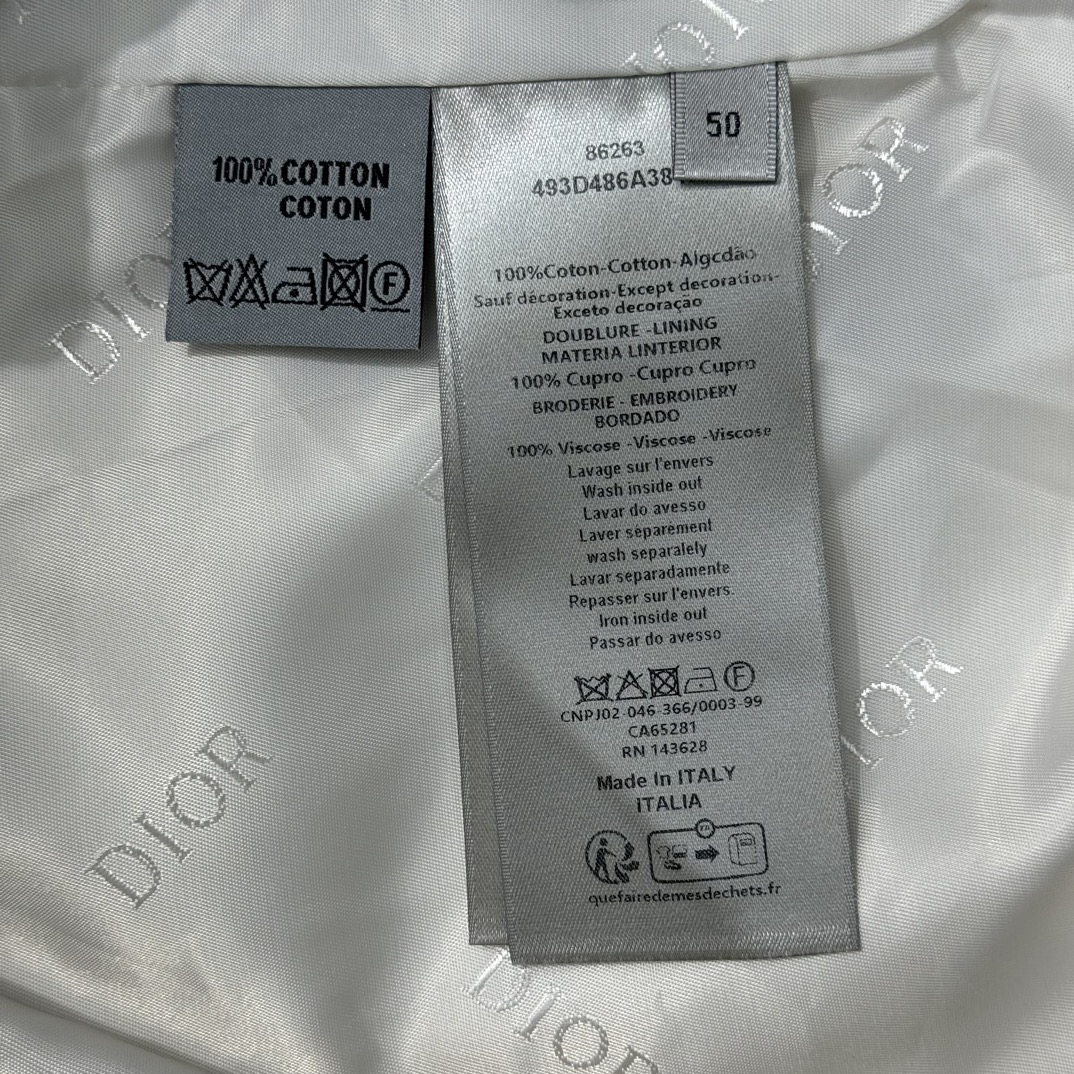 Bagsaaa D10r CD Heart Blouson Jacket White Cotton Canvas