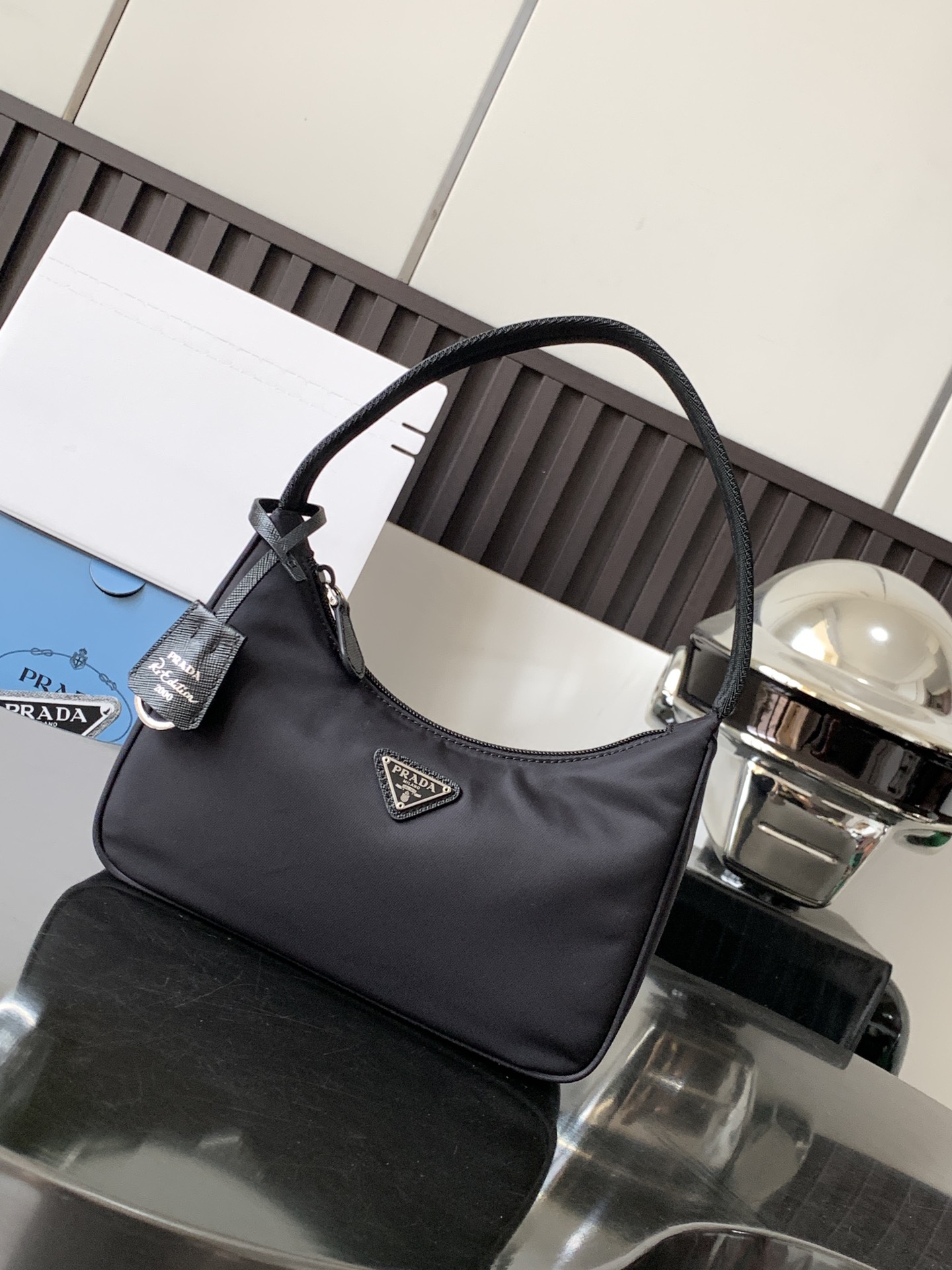 Bagsaaa Re-Nylon Pra*a Re-Edition 2000 mini-bag black - 22x6x17 cm