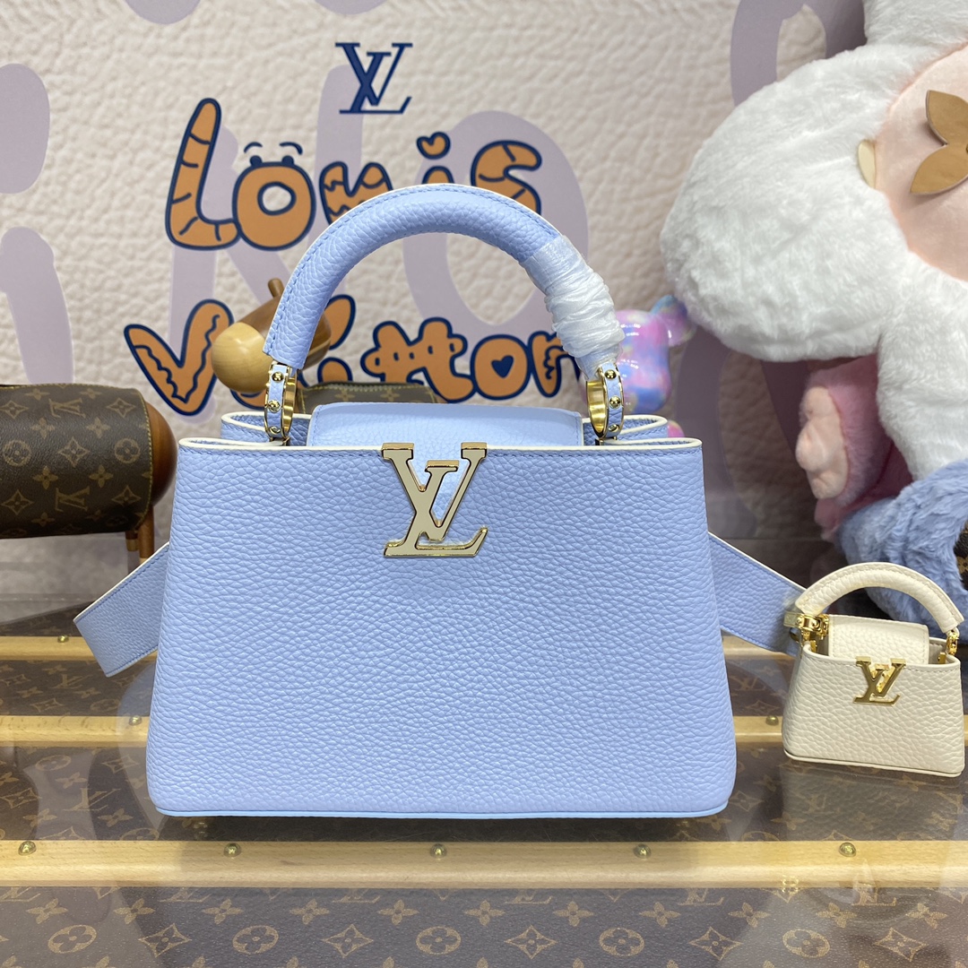 Bagsaaa L0vis Vvtt0n M24575 Capucines BB Candy Blue - 26.5 x 17.5 x 9 cm