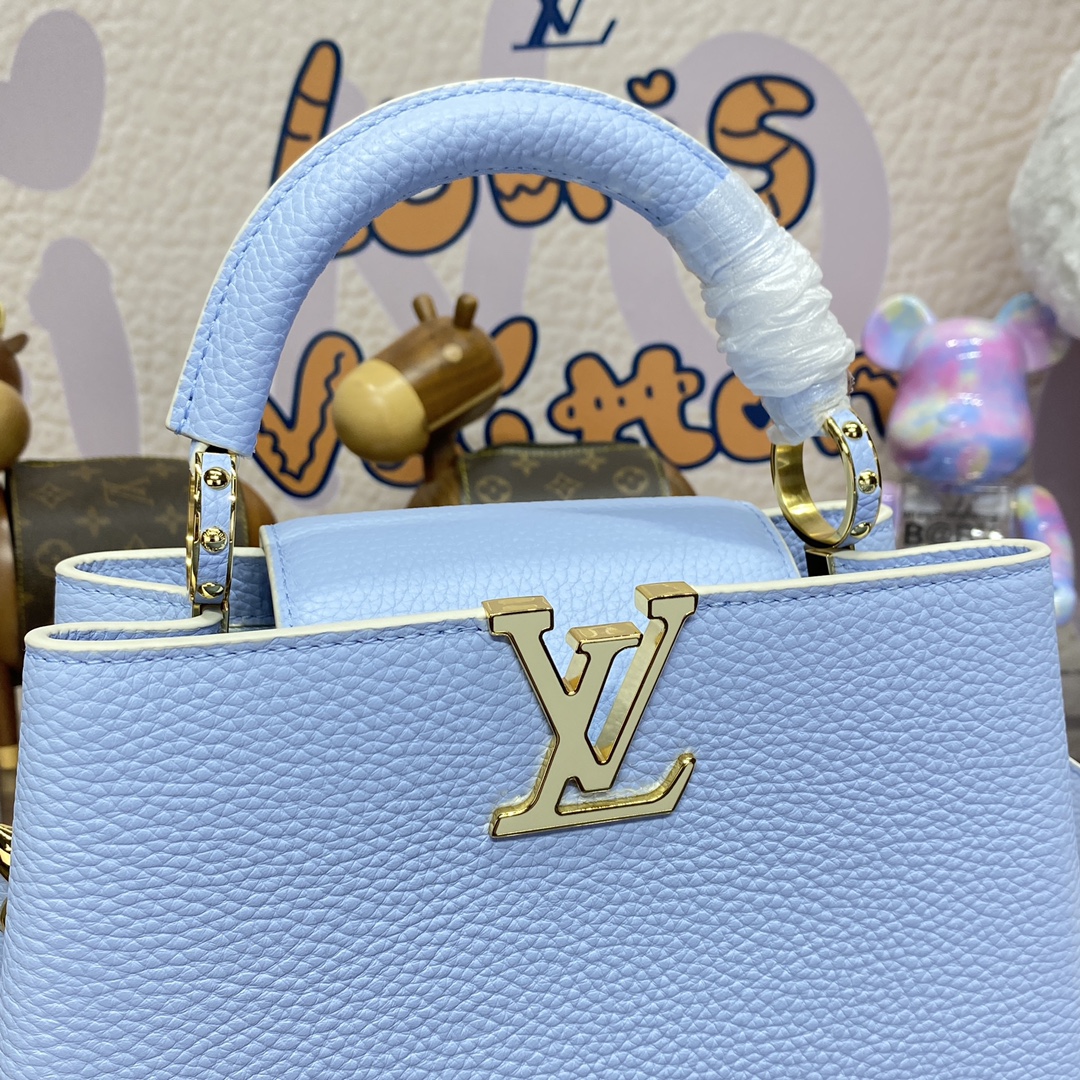 Bagsaaa L0vis Vvtt0n M24575 Capucines BB Candy Blue - 26.5 x 17.5 x 9 cm