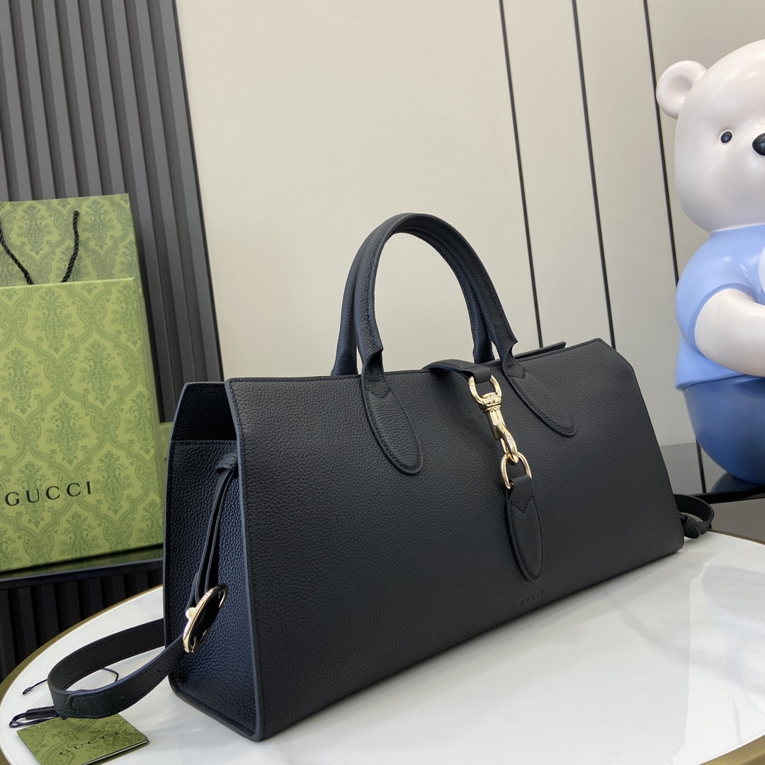 Bagsaaa Gvc*1 Medium Tote Bag With Hook Closure 795282 Black - 40x30.5x19 cm