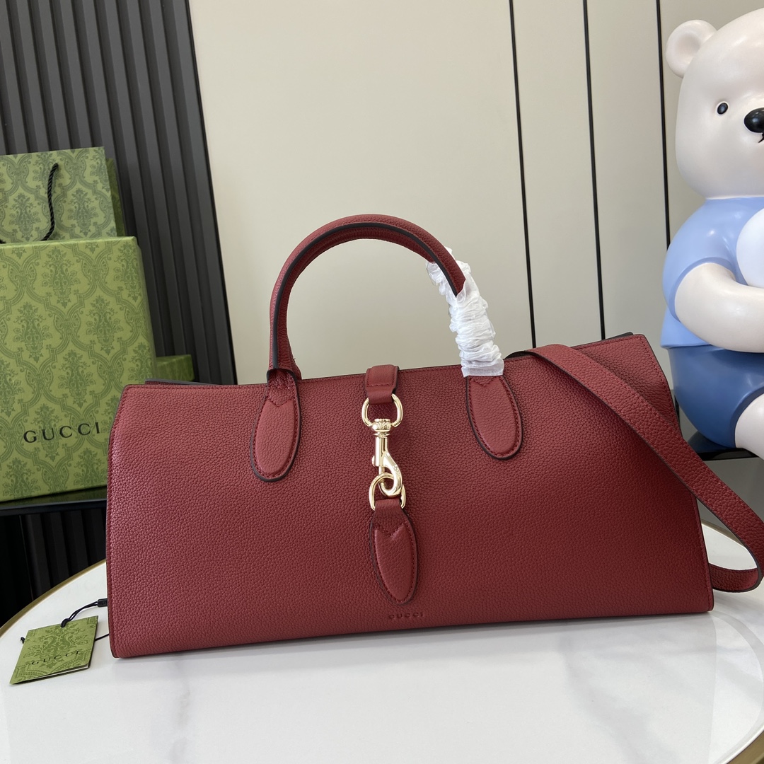 Bagsaaa Gvc*1 Medium Tote Bag With Hook Closure 795282 Red - 40x30.5x19 cm