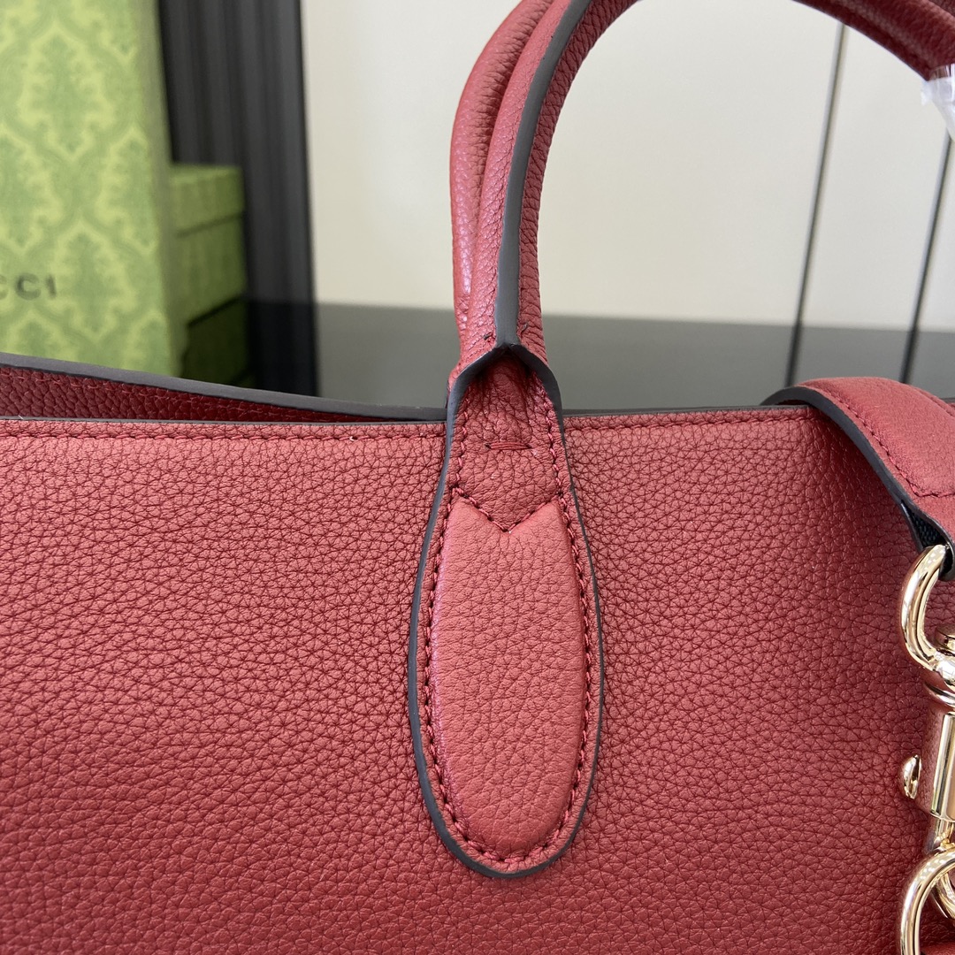 Bagsaaa Gvc*1 Medium Tote Bag With Hook Closure 795282 Red - 40x30.5x19 cm