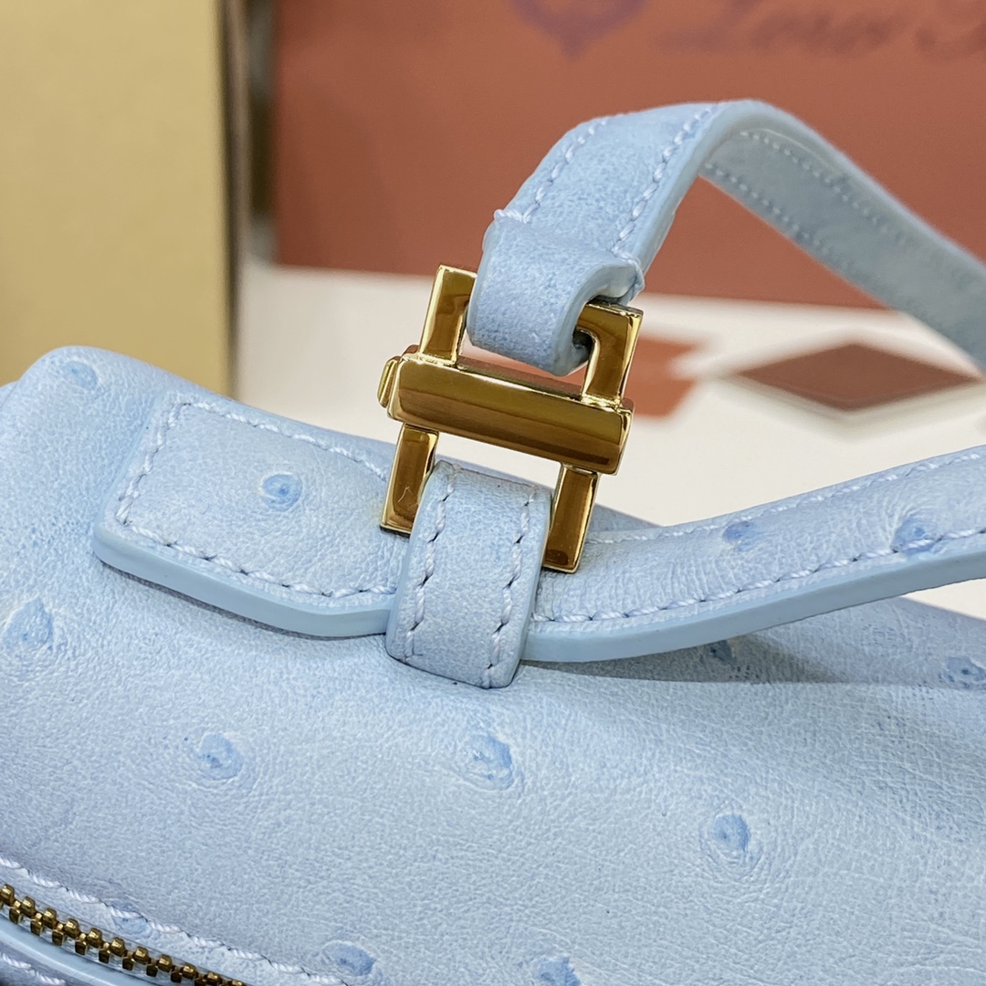 Bagsaaa L0r0 P1ana Extra Pocket L27 Light Blue Ostrich - 16x27x10 cm