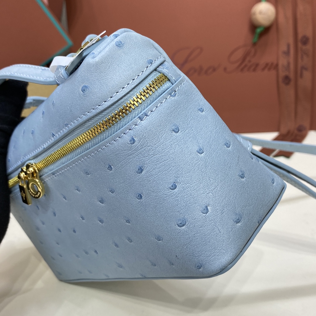 Bagsaaa L0r0 P1ana Extra Pocket L27 Light Blue Ostrich - 16x27x10 cm