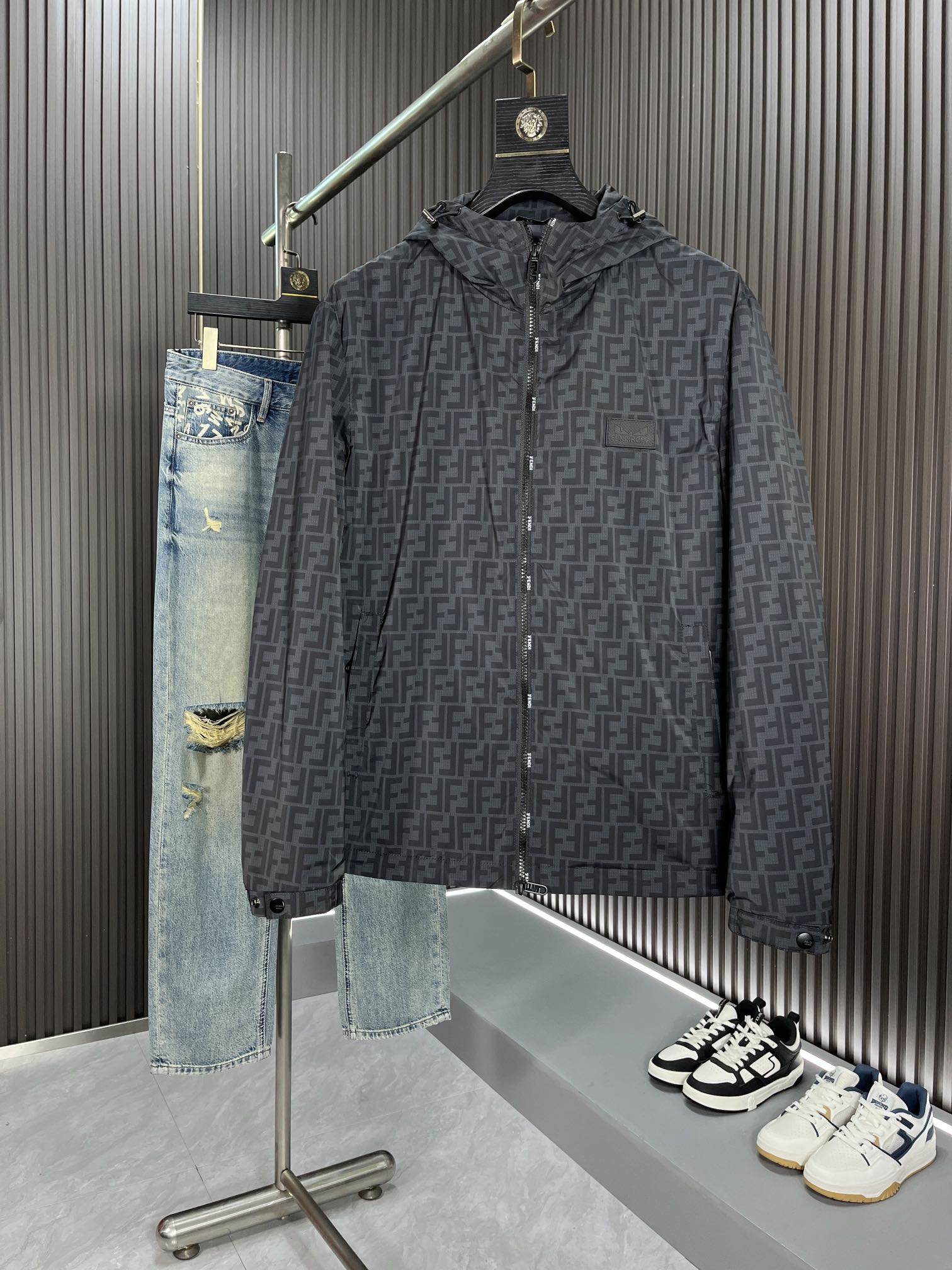 Bagsaaa F**di Gray Nylon Jacket
