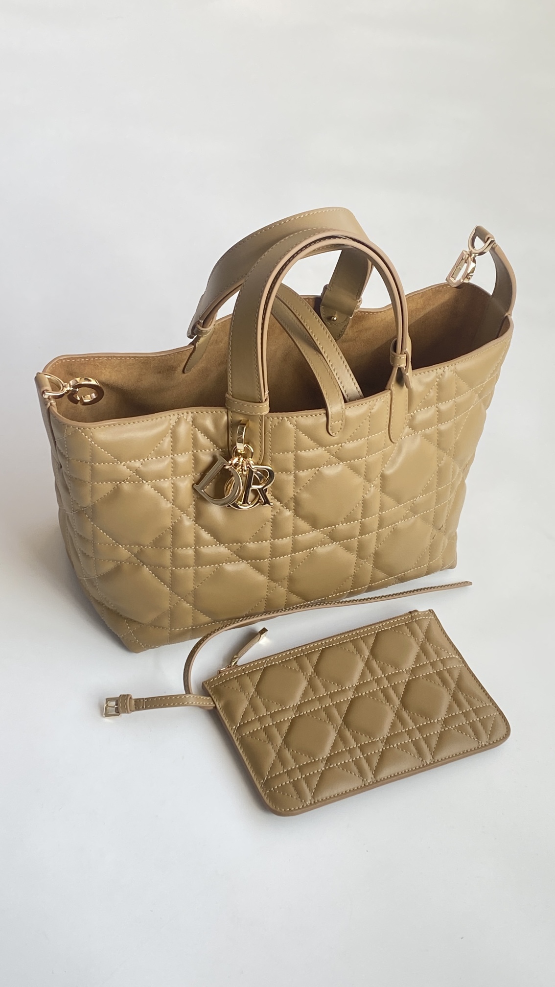 Bagsaaa Medium D10r Toujours Bag Brown Macrocannage Calfskin - 28.5 x 21.5 x 17 cm