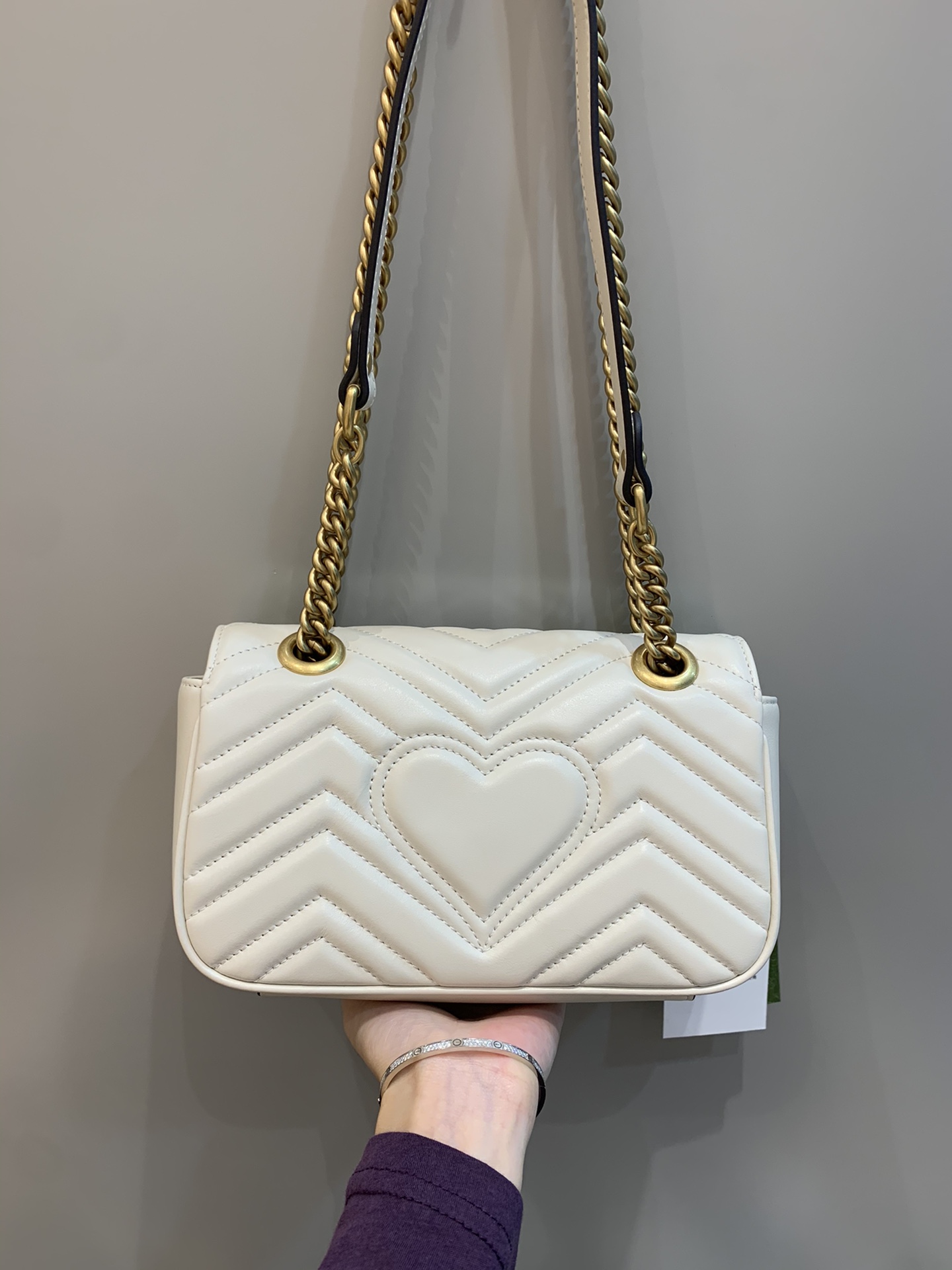 Bagsaaa Gvc*1 GG Marmont Mini Shoulder Bag White 46744 - 22cm