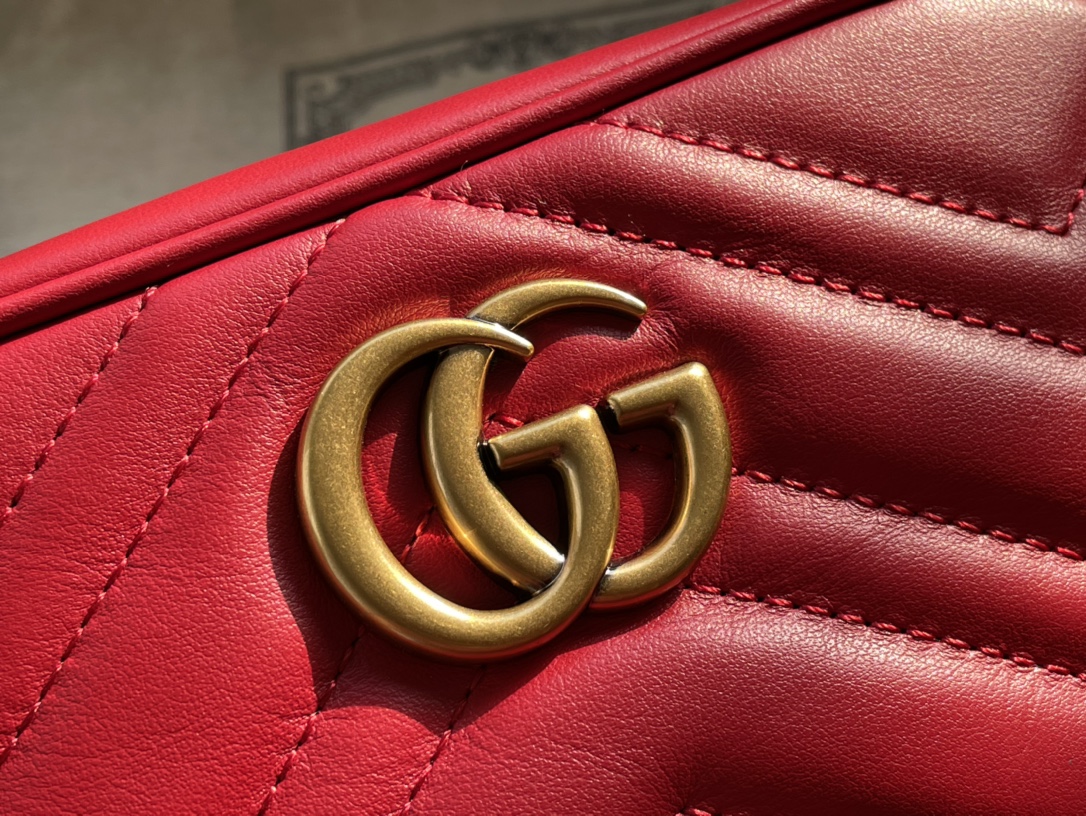 Bagsaaa Gvc*1 GG Marmont Mini Shoulder Bag Red 448065 - 18cm