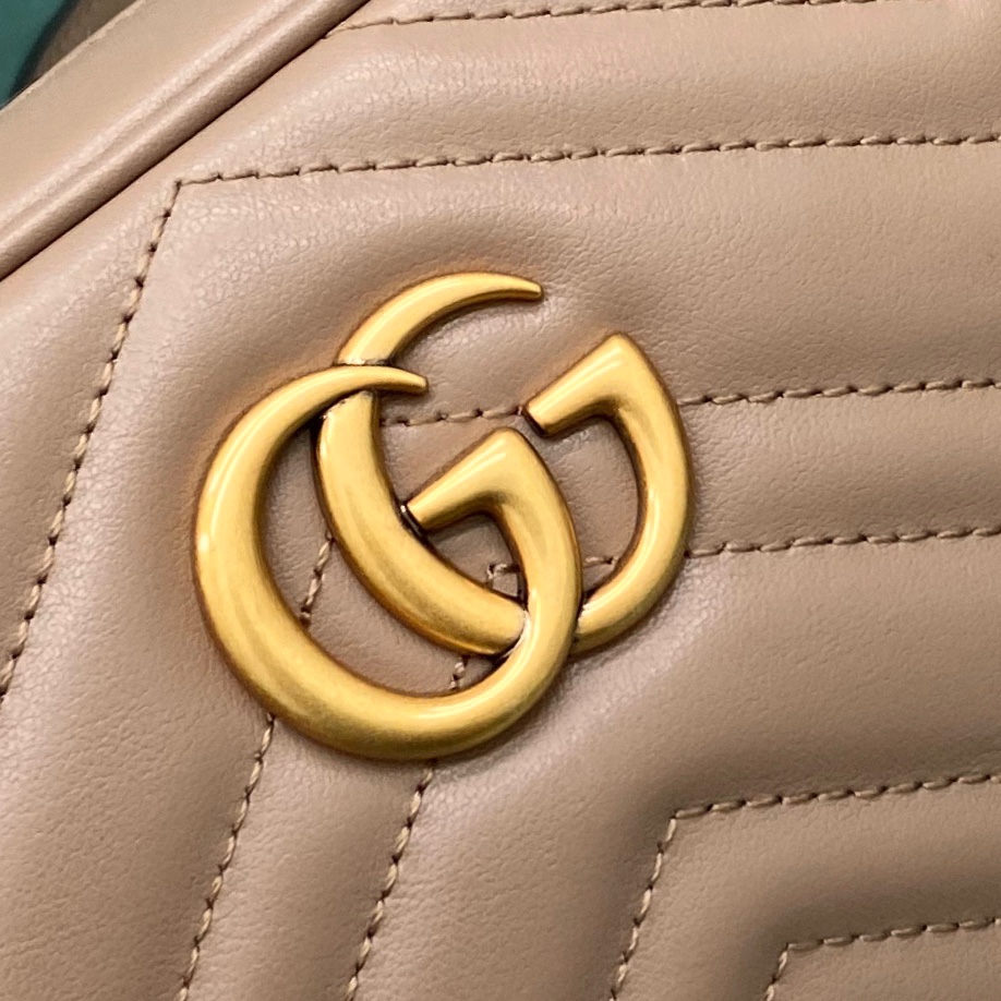 Bagsaaa Gvc*1 GG Marmont Mini Shoulder Bag Beige 448065 - 18cm