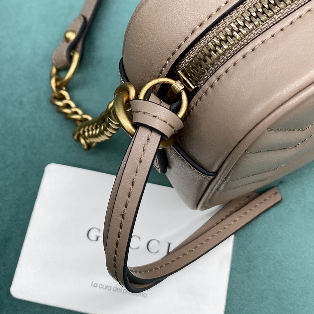 Bagsaaa Gvc*1 GG Marmont Mini Shoulder Bag Beige 448065 - 18cm