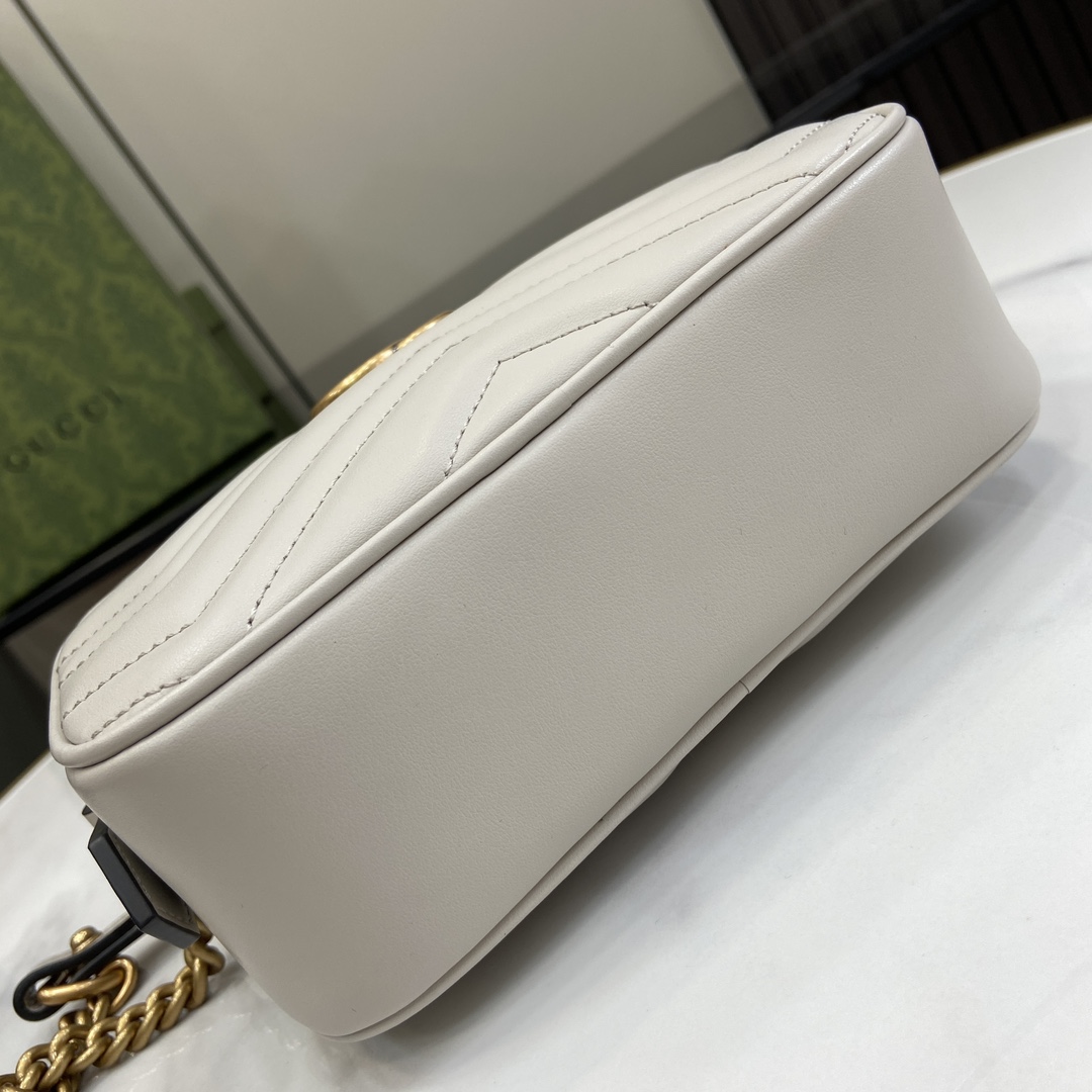 Bagsaaa Gvc*1 GG Marmont Mini Shoulder Bag Light Gray 448065 - 18cm