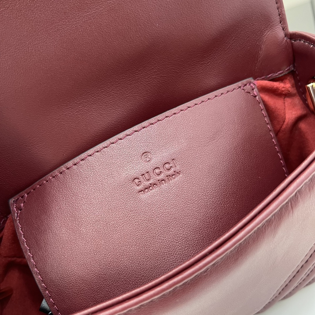 Bagsaaa Gvc*1 GG Marmont Mini Top Handle Bag 811238 Red - 17x13x6cm