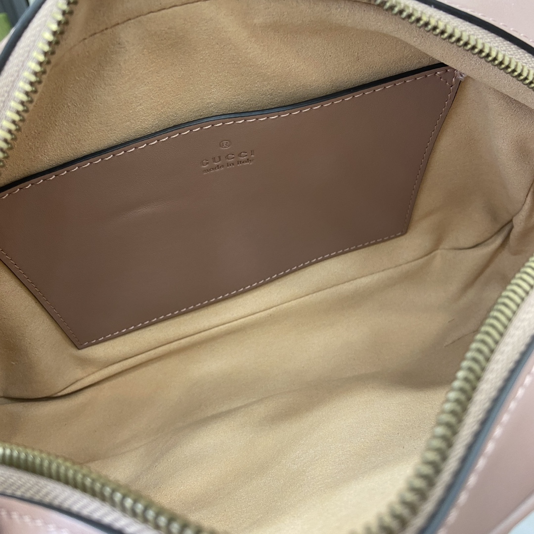 Bagsaaa Gvc*1 GG Marmont Small Top Handle Bag 795199 Dusty Pink - 25.5x15.5x6.5cm