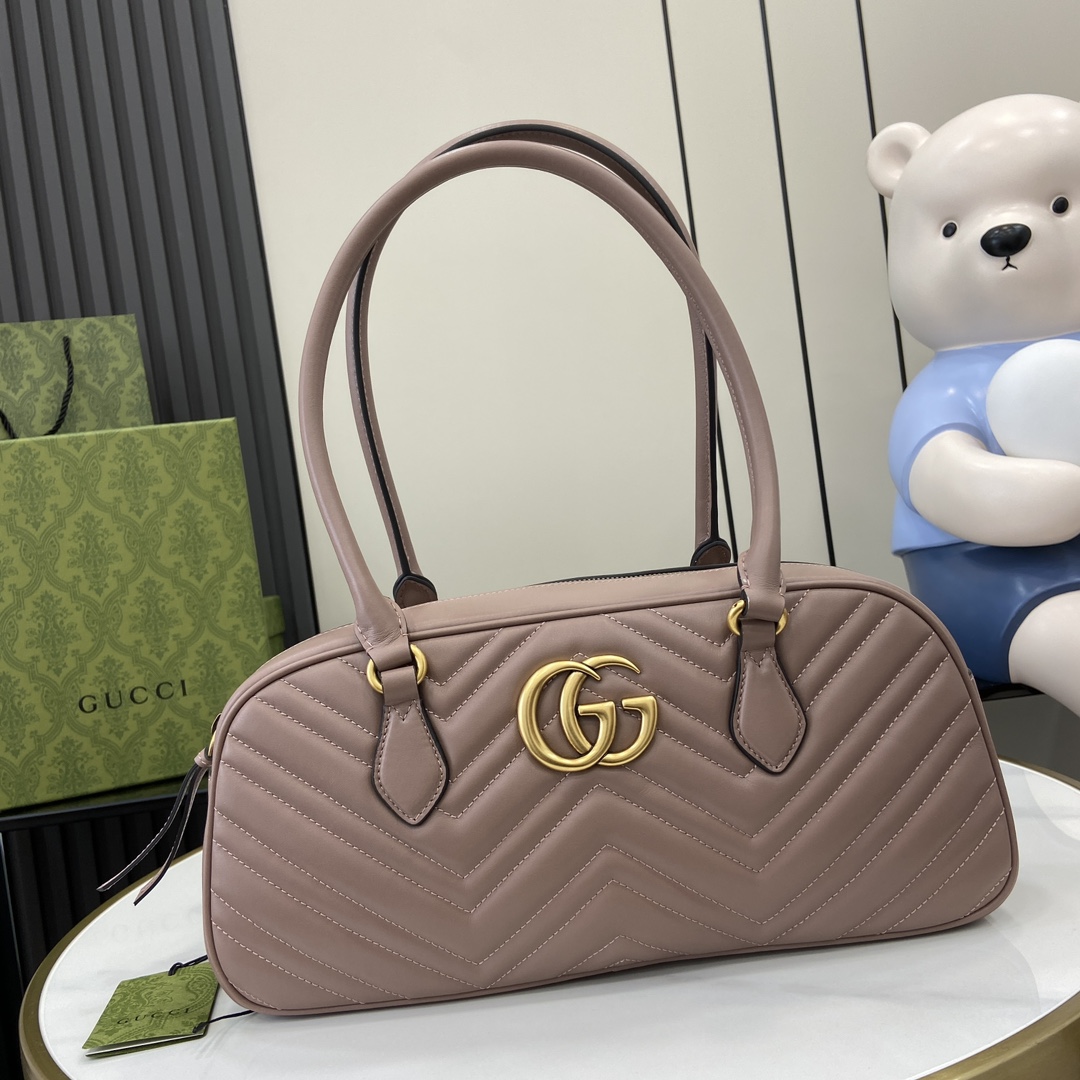 Bagsaaa Gvc*1 Marmont Medium Top Handle Bag 795218 Dusty Pink - 35.5x16.5x7cm