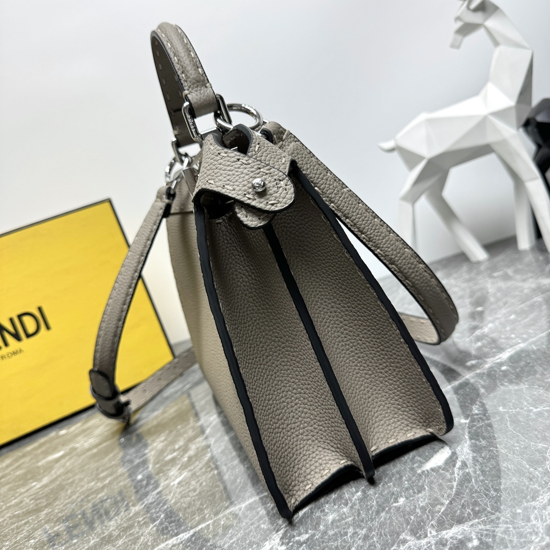 Bagsaaa F**di Peekaboo ISeeU Gray Grained Leather - 27*9.5*21cm