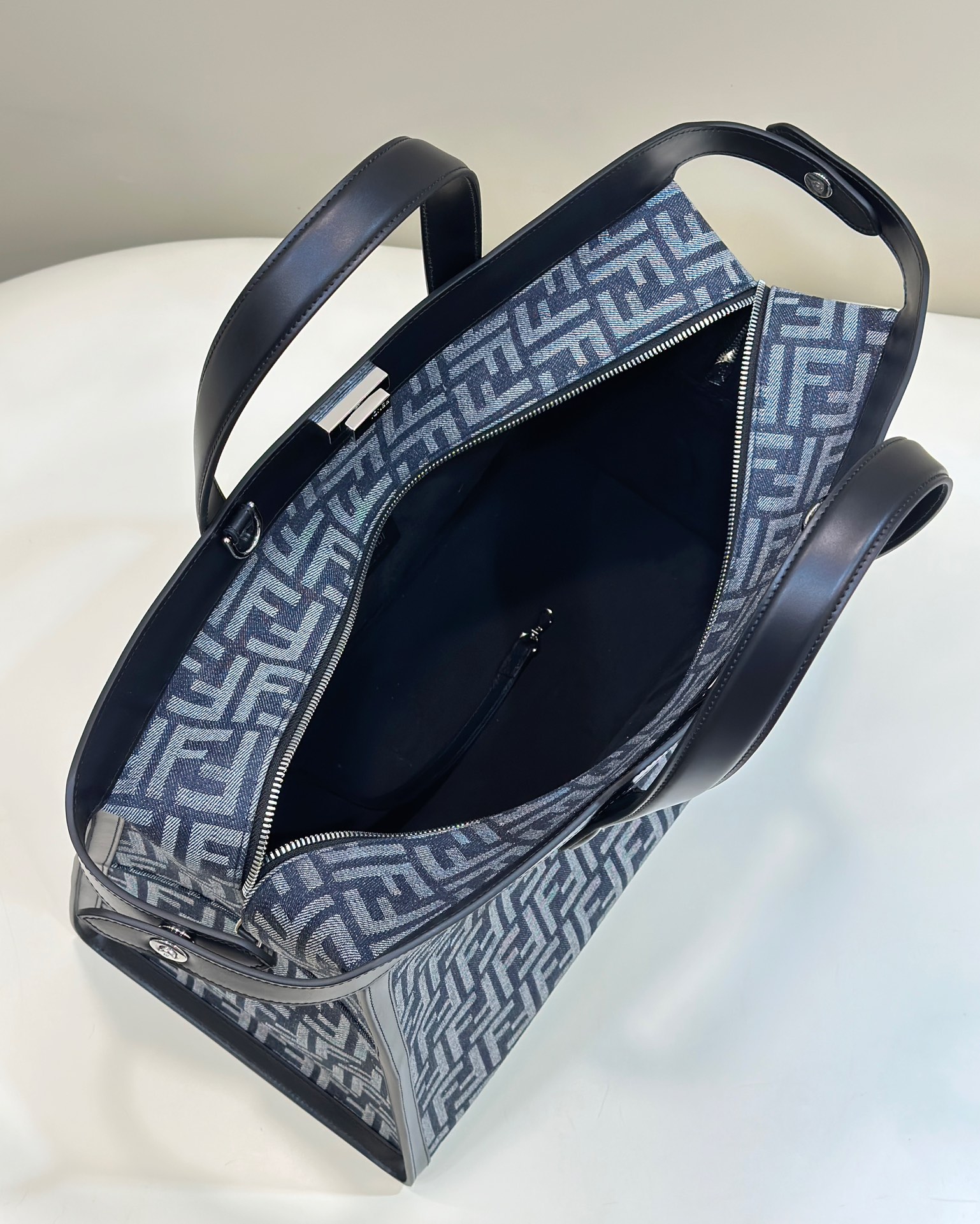 Bagsaaa F**di Large Peekaboo Denim Material - 42.5x20x32.5cm