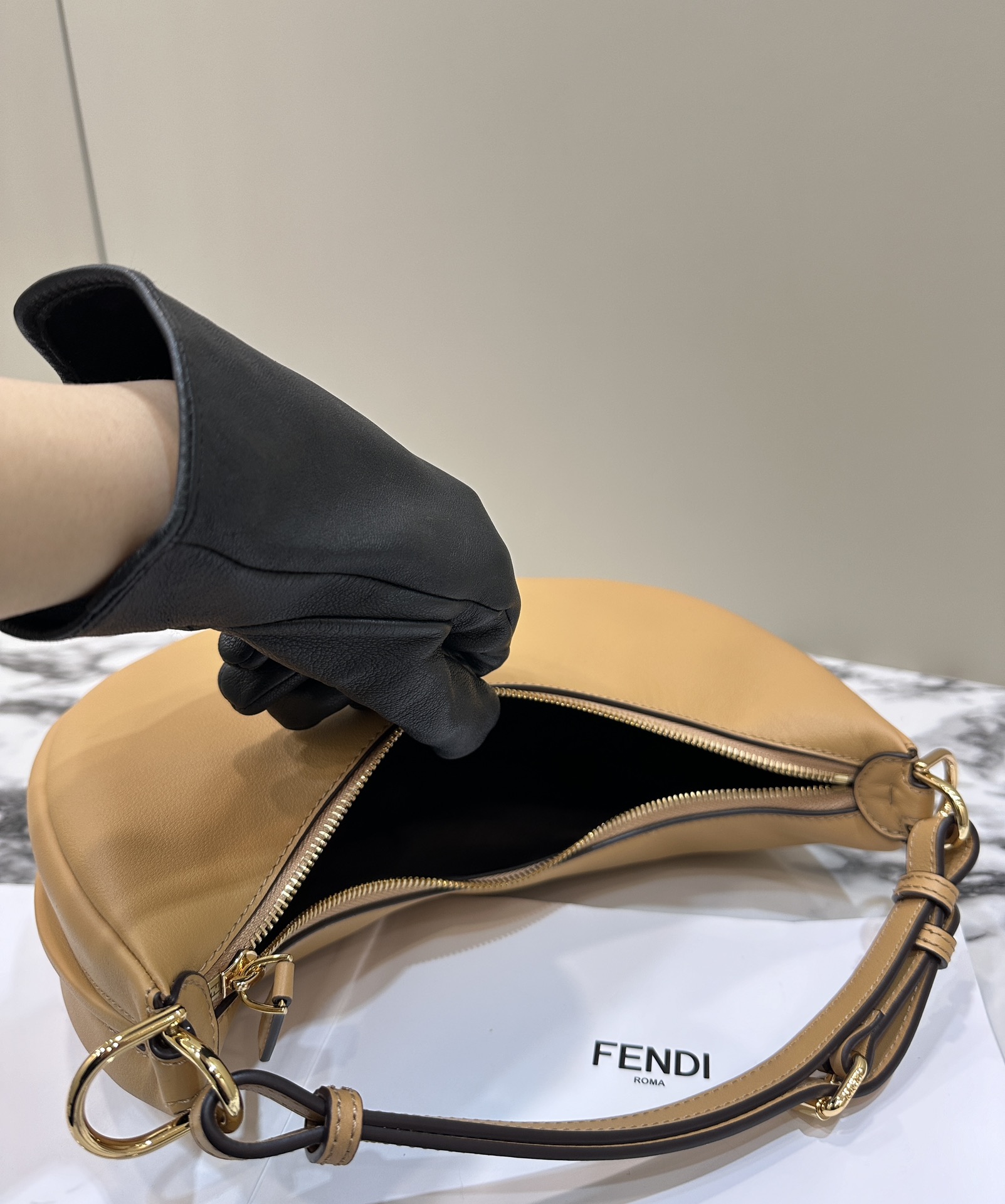 Bagsaaa F**digraphy Small Brown Leather Bag - 29-24.5-10cm