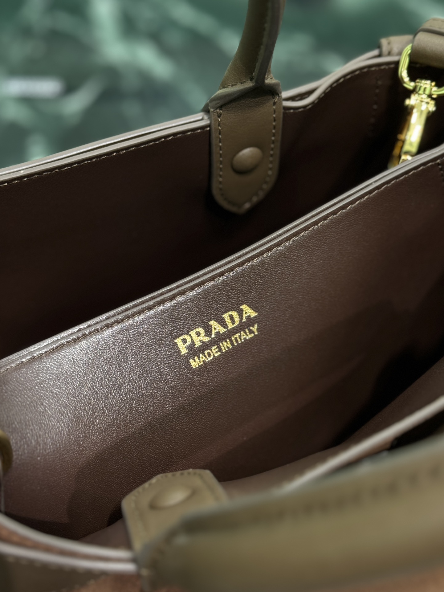 Bagsaaa Medium Pra*a Buckle suede bag with belt dark brown - 32Ｘ23Ｘ11CM