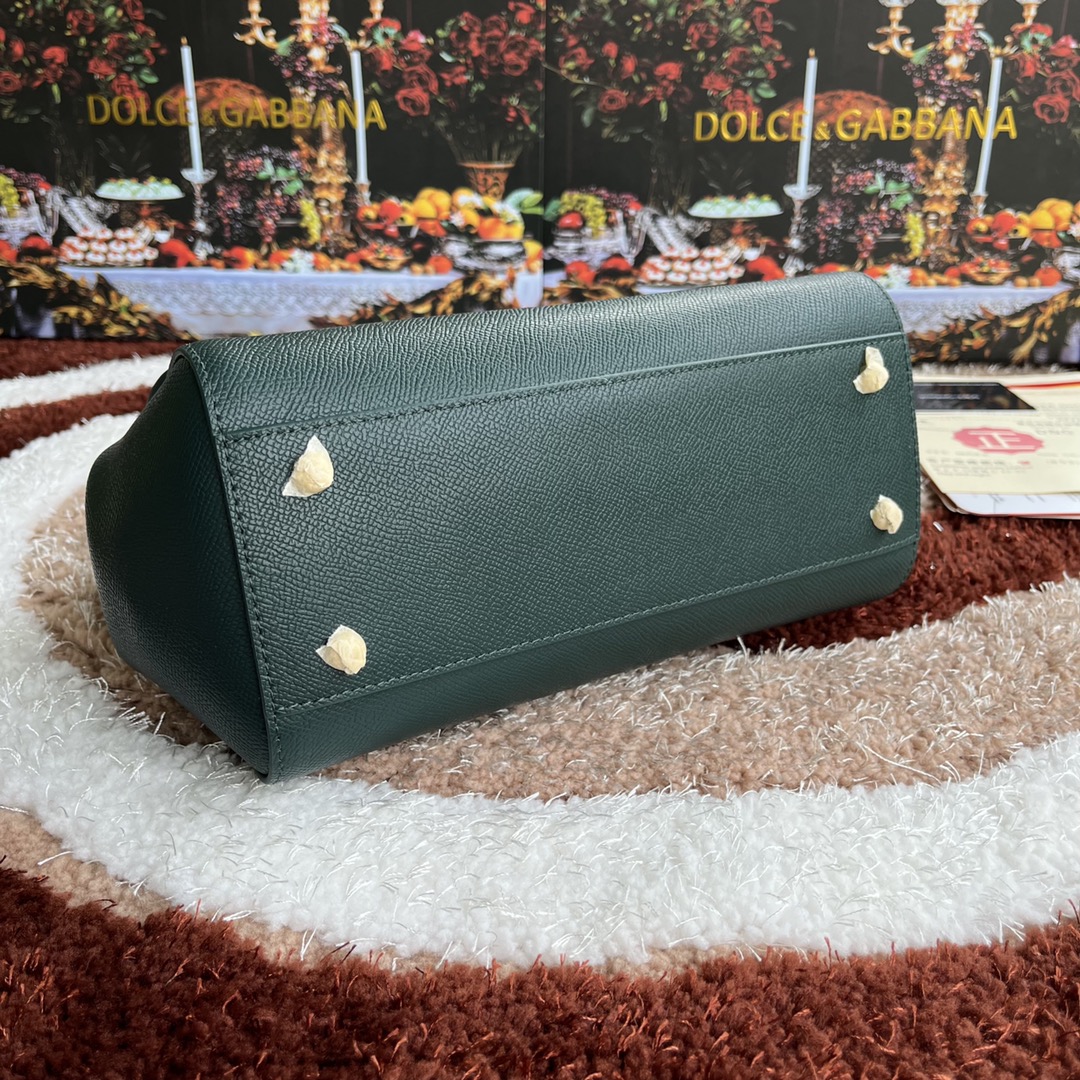 Bagsaaa Dolce&Gabbana Dark Green Sicily Handbag - 25x20X12cm