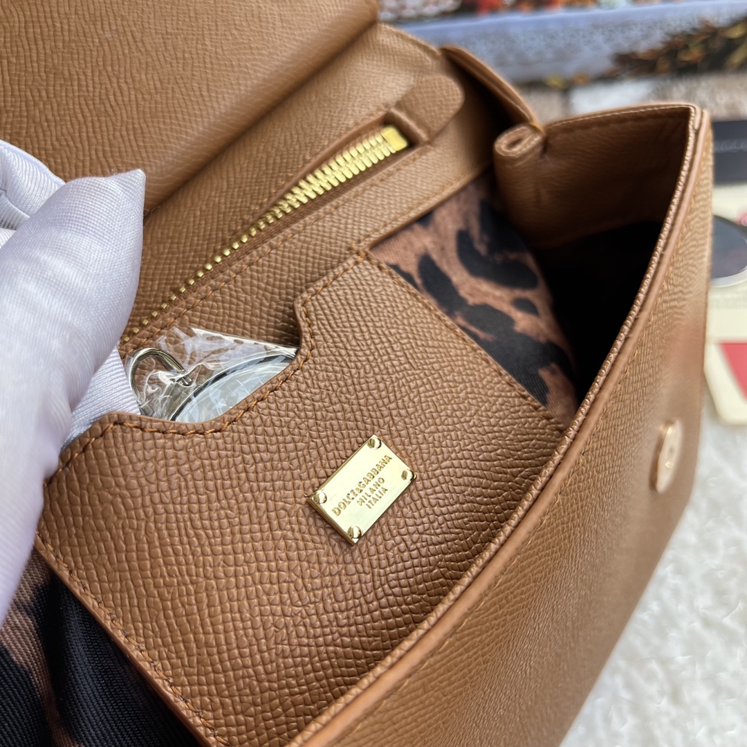 Bagsaaa Dolce&Gabbana Light Brown Sicily Handbag - 25x20X12cm