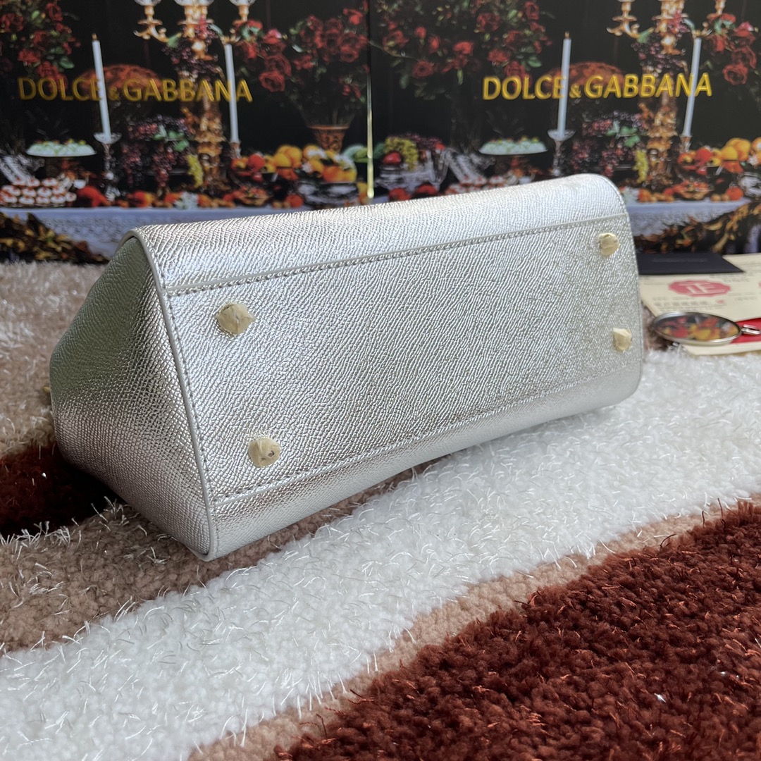 Bagsaaa Dolce&Gabbana Silver Sicily Handbag - 25x20X12cm
