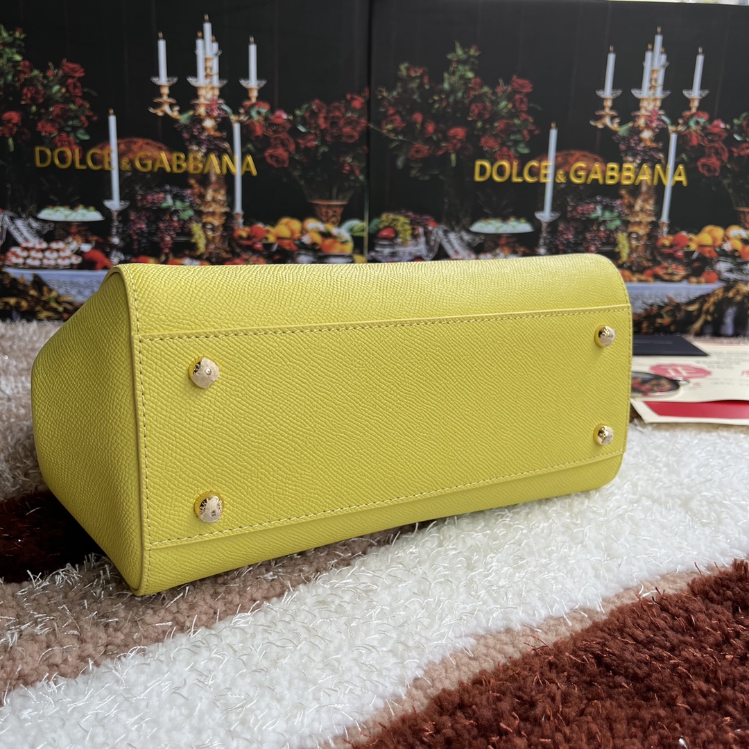 Bagsaaa Dolce&Gabbana Yellow Sicily Handbag - 25x20X12cm