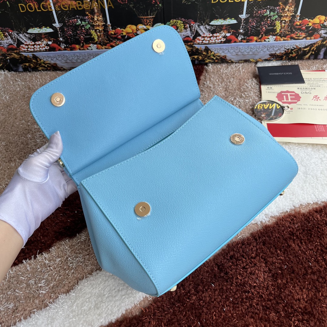 Bagsaaa Dolce&Gabbana Light Blue Sicily Handbag - 25x20X12cm