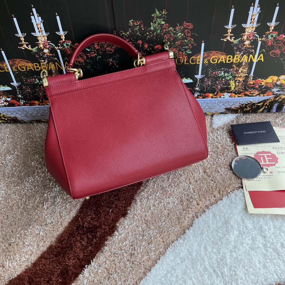 Bagsaaa Dolce&Gabbana Red Sicily Handbag - 25x20X12cm