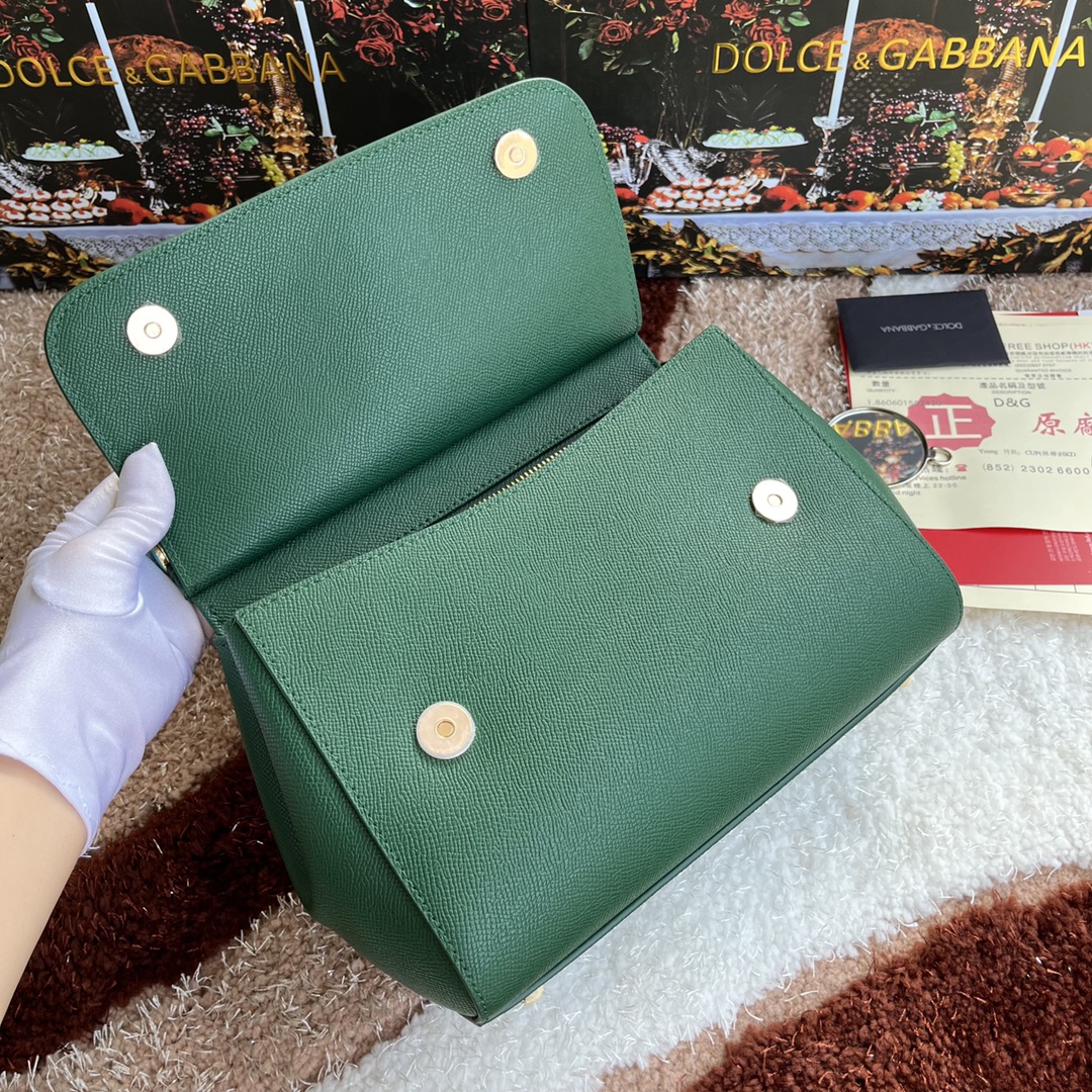 Bagsaaa Dolce&Gabbana Green Sicily Handbag - 25x20X12cm