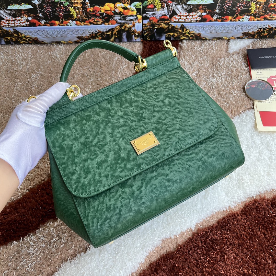 Bagsaaa Dolce&Gabbana Green Sicily Handbag - 25x20X12cm