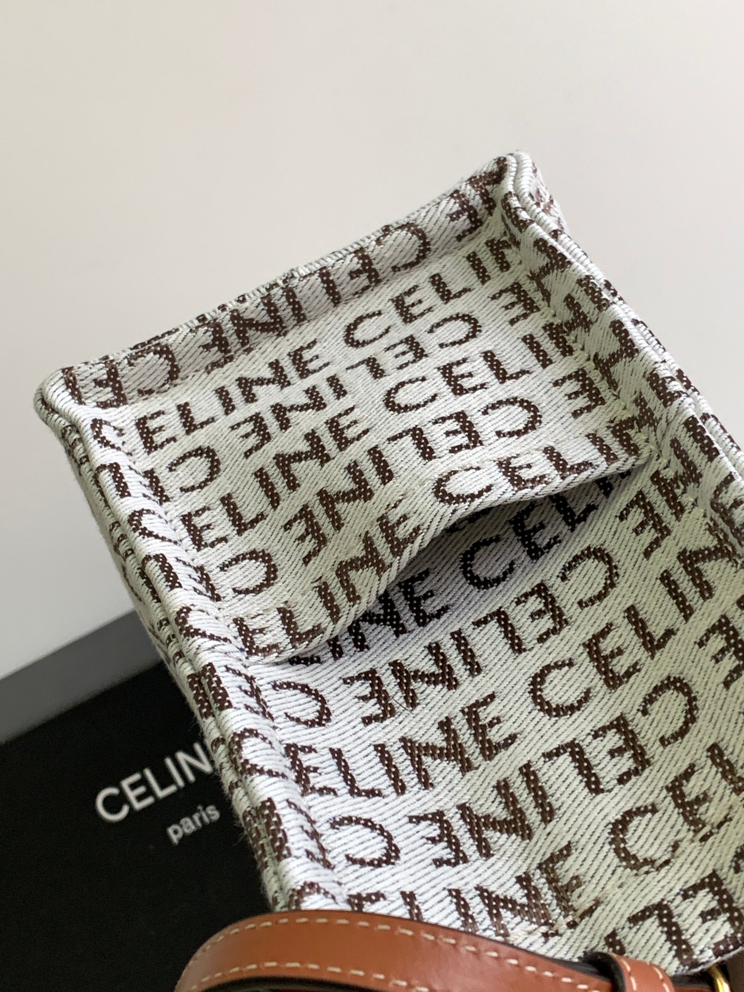 Bagsaaa Ce1i*e Small Cabas Thais Textile With Ce1i*e All-Over - 25.5 x 18.5 x 12 CM