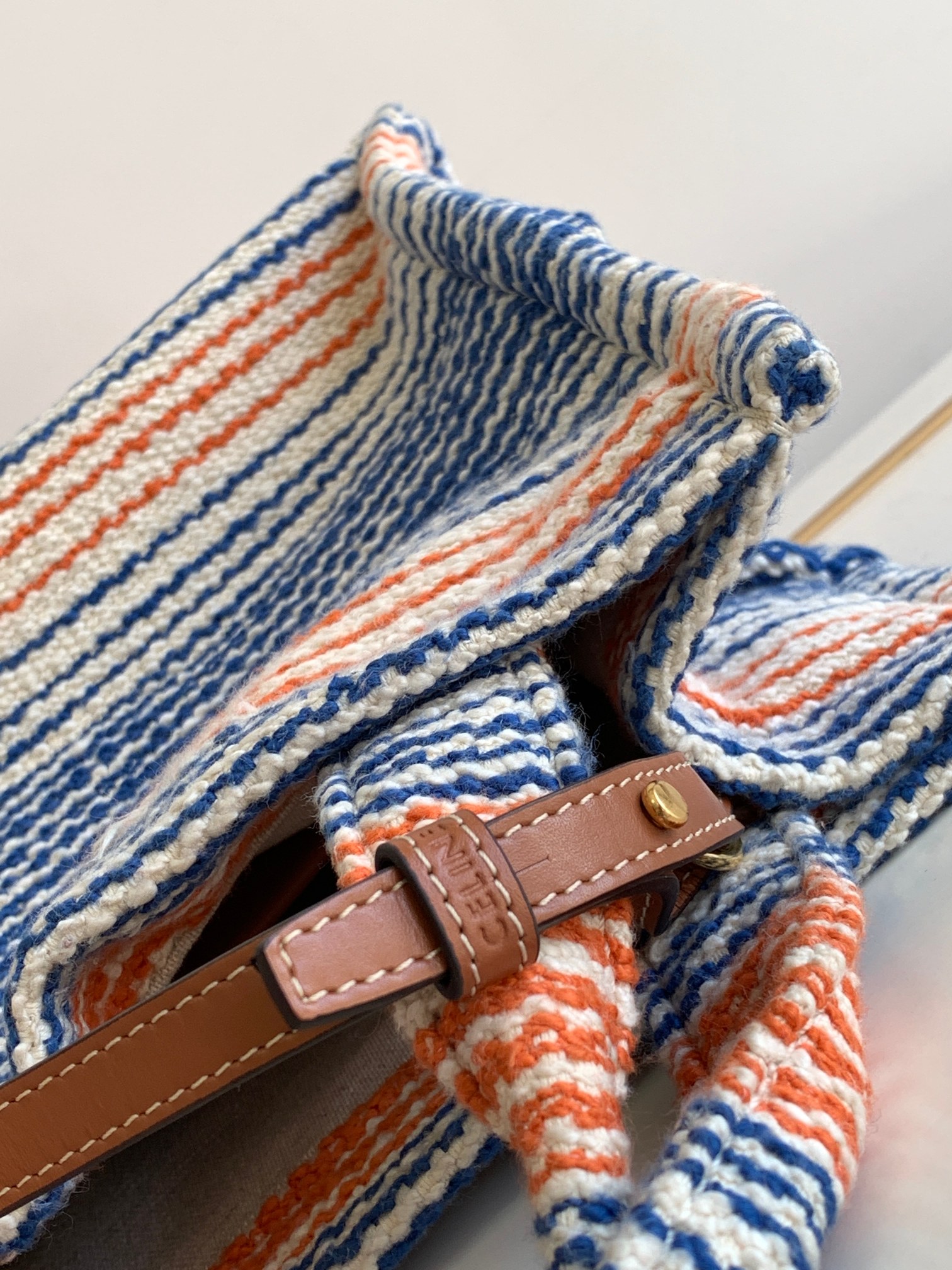 Bagsaaa Ce1i*e Small Cabas Thais In Striped Fabric - 25.5 x 18.5 x 12 CM