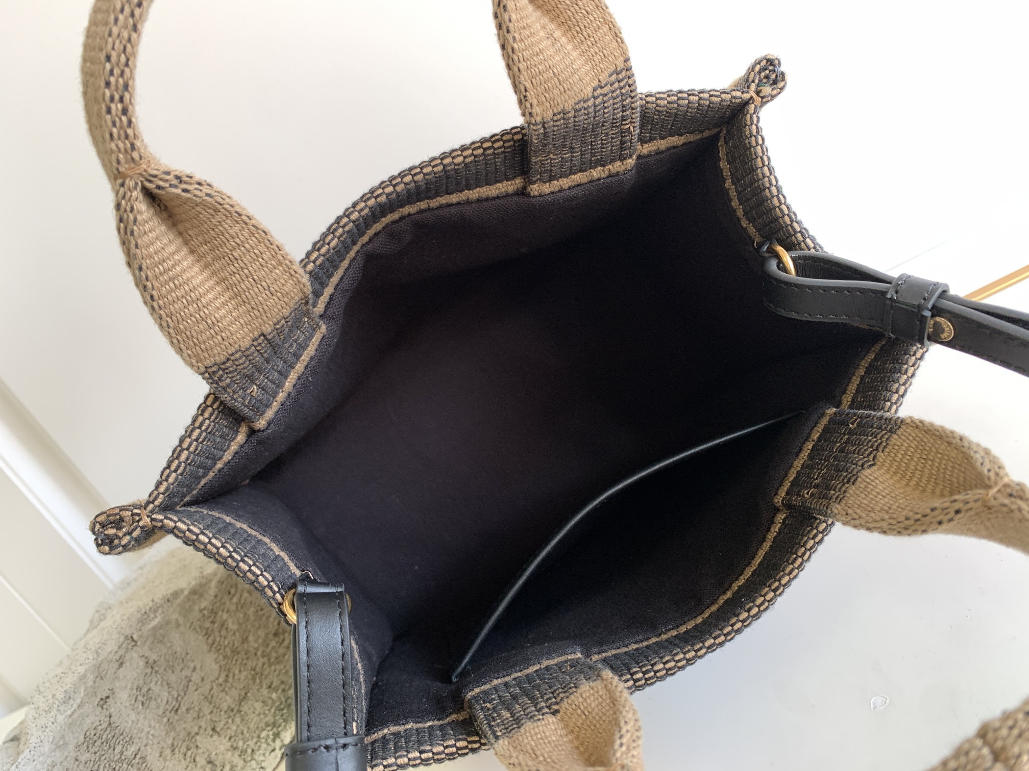 Bagsaaa Ce1i*e Small Cabas Thais In Textile With Triomphe And Calfskin - 25.5 x 18.5 x 12 CM