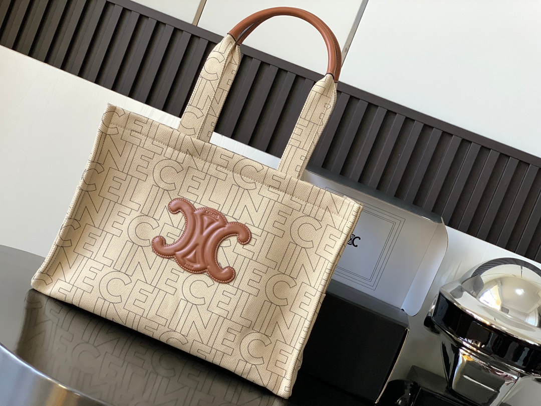 Bagsaaa Ce1i*e Large Cabas Thais In Textile Print - 40 X 28 X 17cm